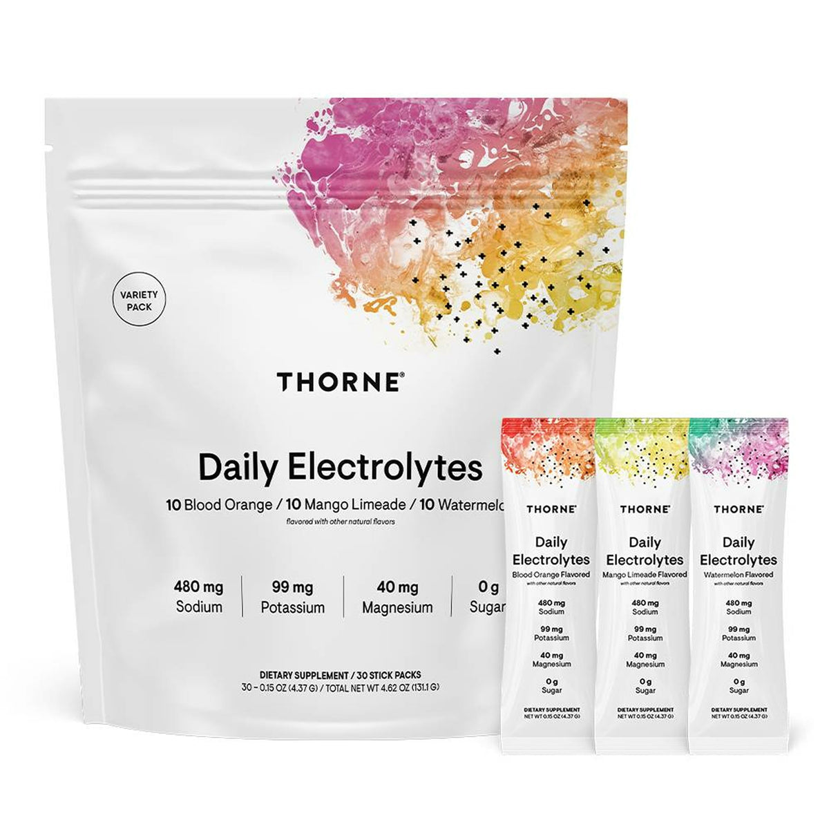 THORNE Daily Electrolytes Zero Sugar Low-Calorie Electrolyte Powder Drink Mix NSF Certified