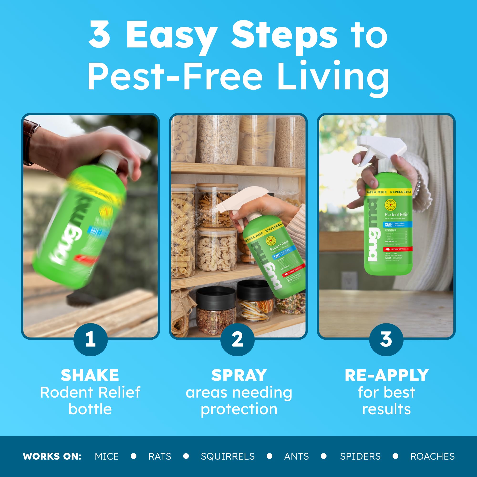 BugMD Peppermint Oil Rodent Spray - Natural Deterrent

