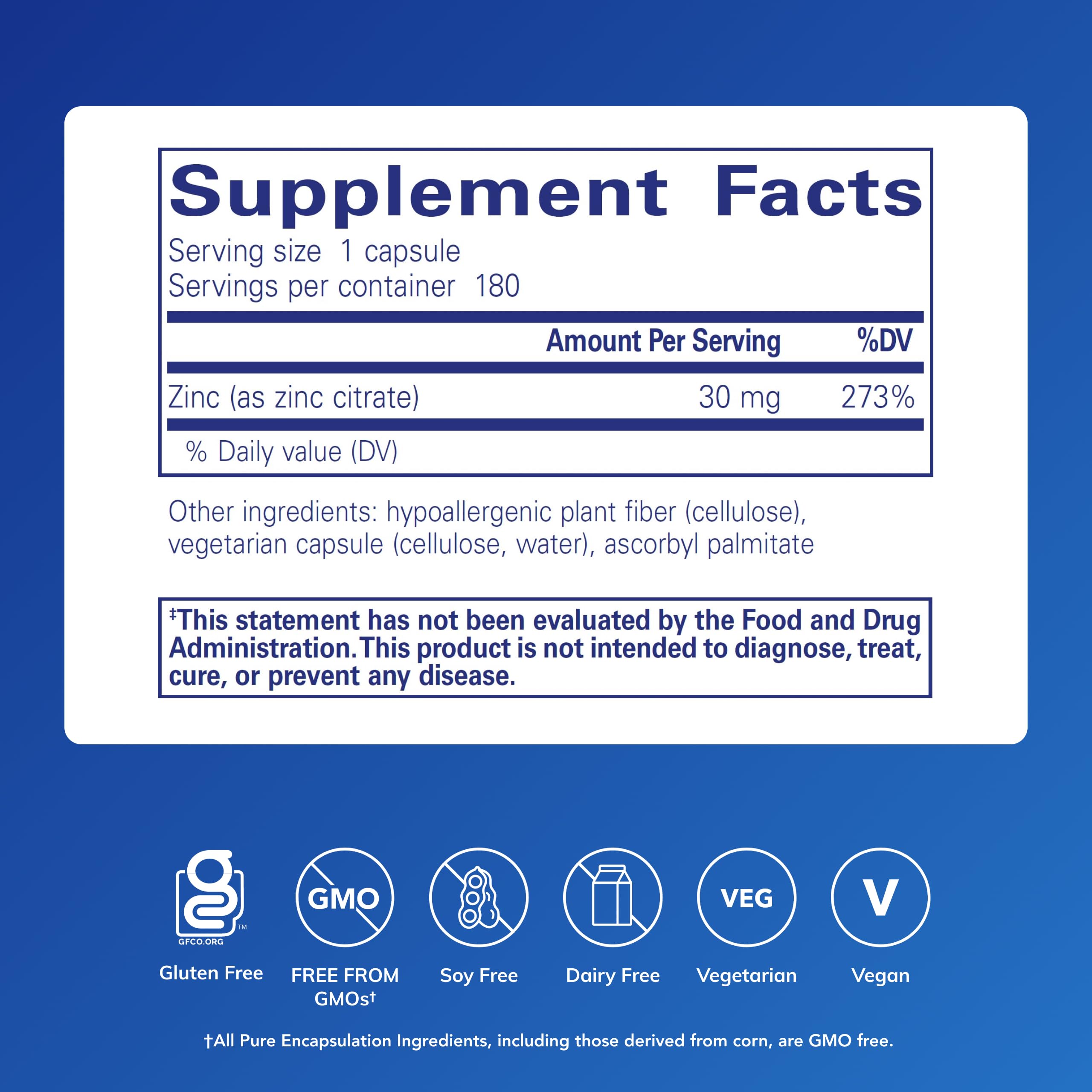 Pure Encapsulations Zinc Citrate Supplement for Immune Support

