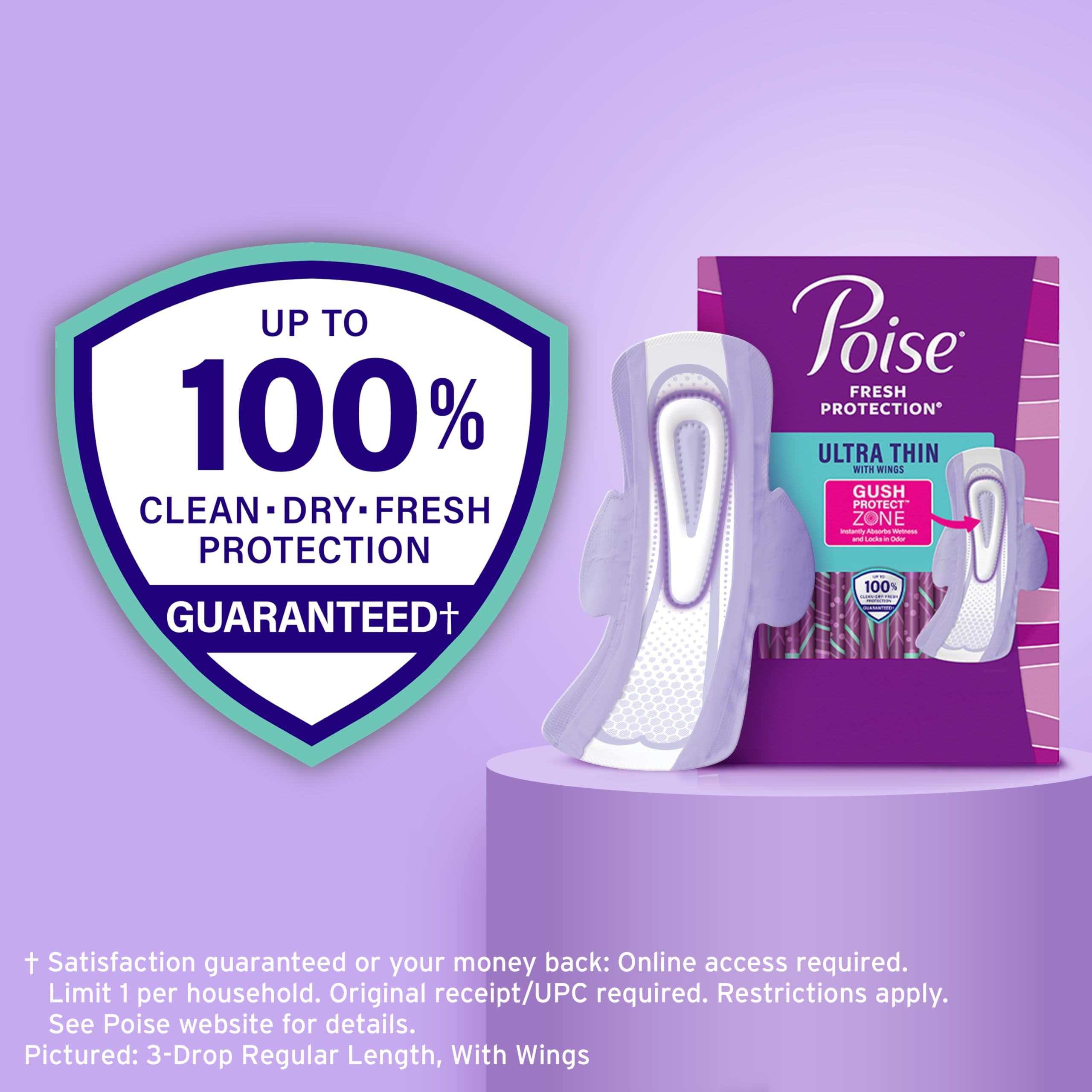 Poise Ultra Thin Incontinence Pads with Wings


