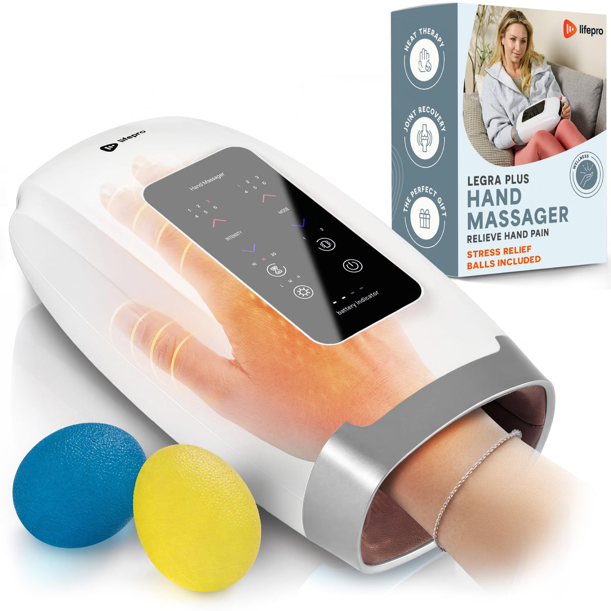 LifePro Legra Hand Massager with Heat and Compression