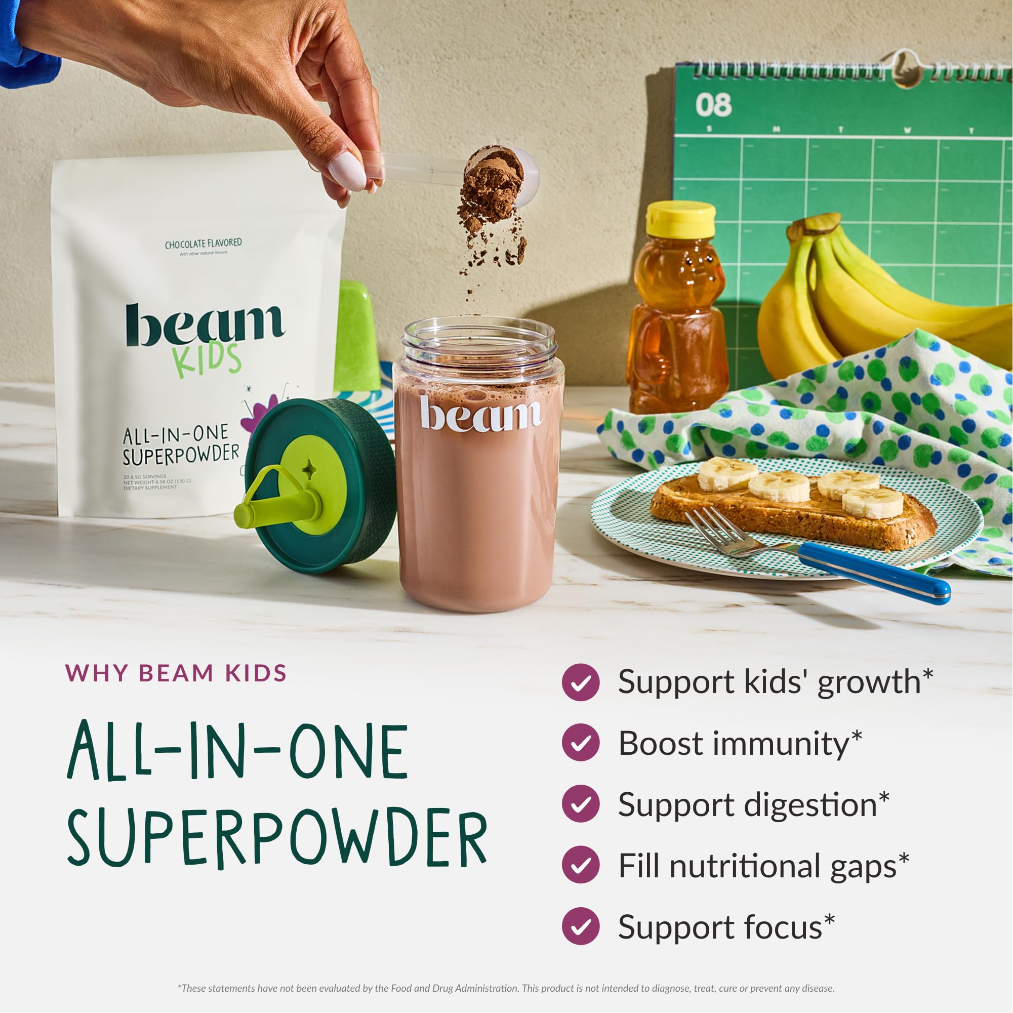 BEAM Kids Multivitamin Powder with Greens & Probiotic

