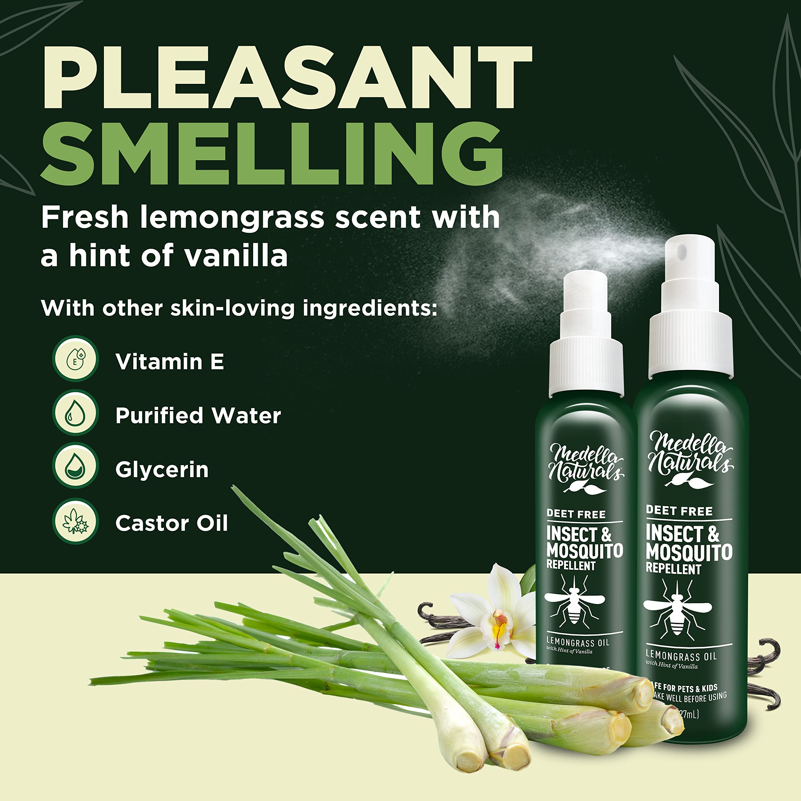 Medella DEET-Free Insect Repellent with Lemongrass

