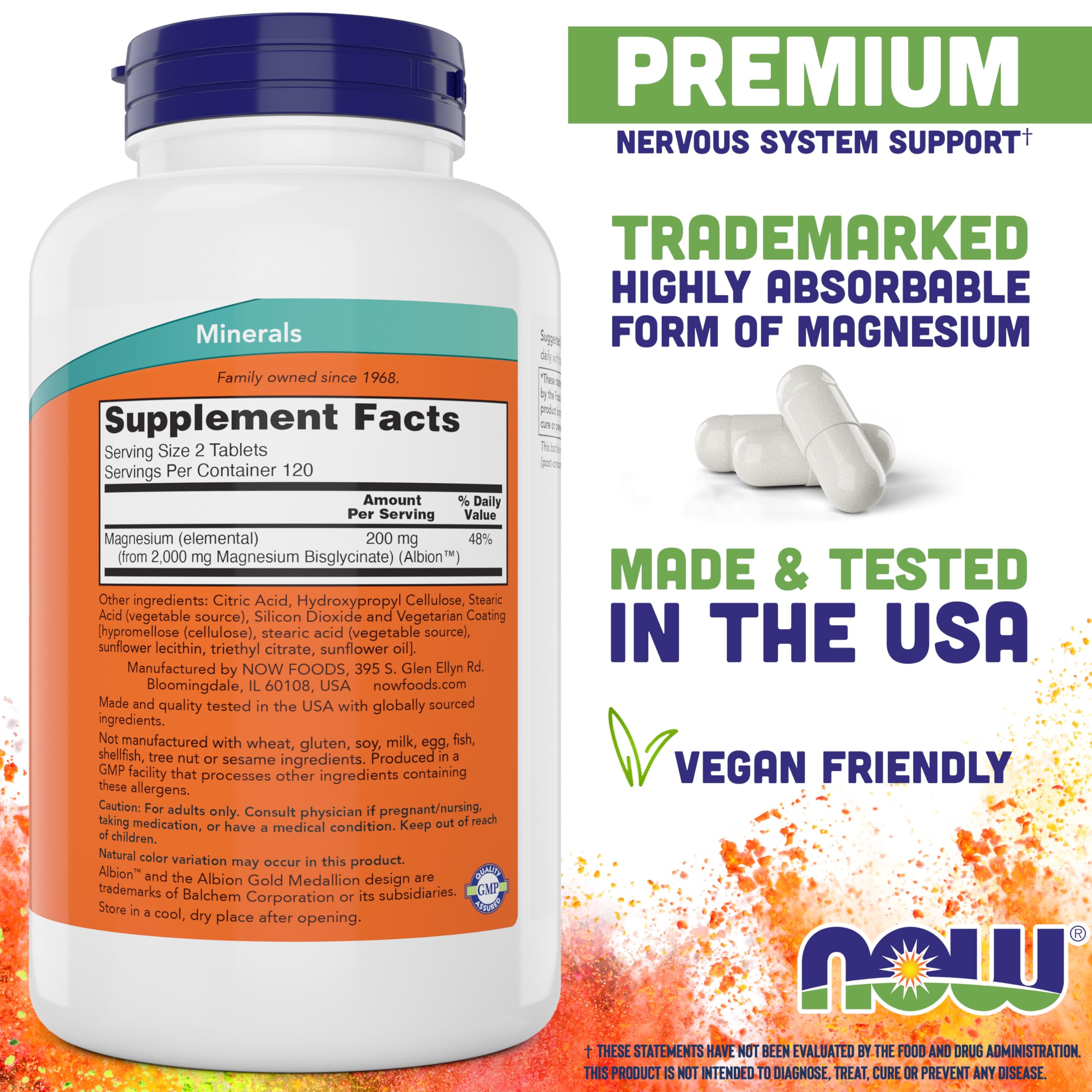 NOW Foods Magnesium Glycinate Supplement | Non-GMO

