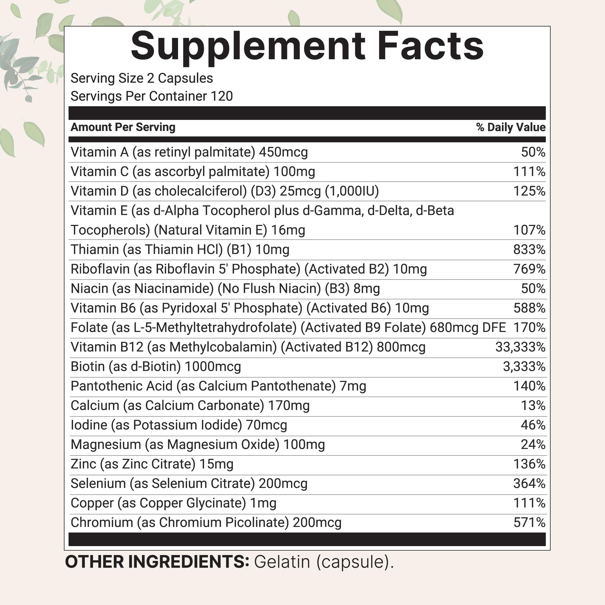 Micro Ingredients Methylated Multivitamin 19-in-1

