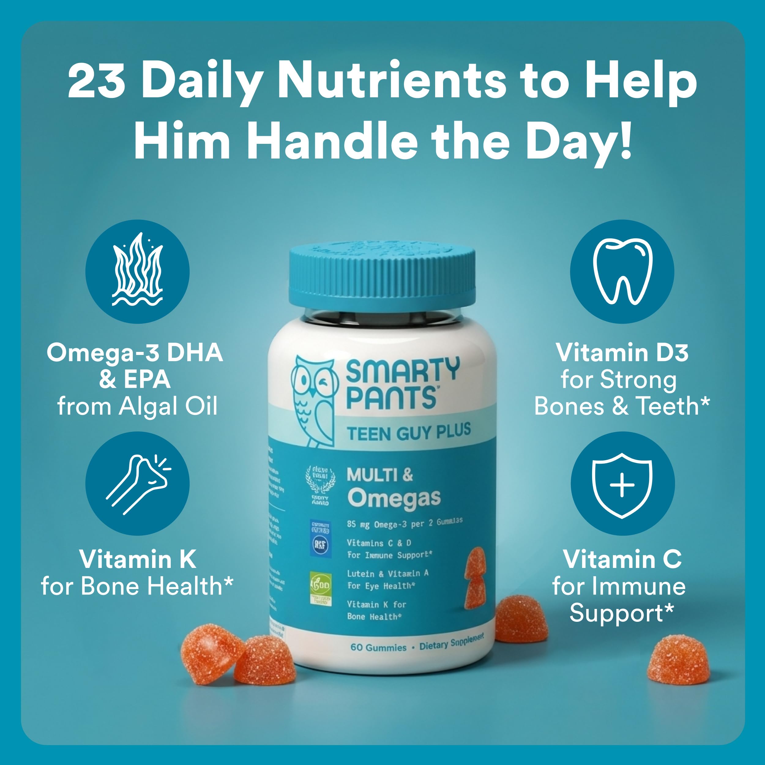 SmartyPants Teen Guy Multivitamin Gummies with Omegas

