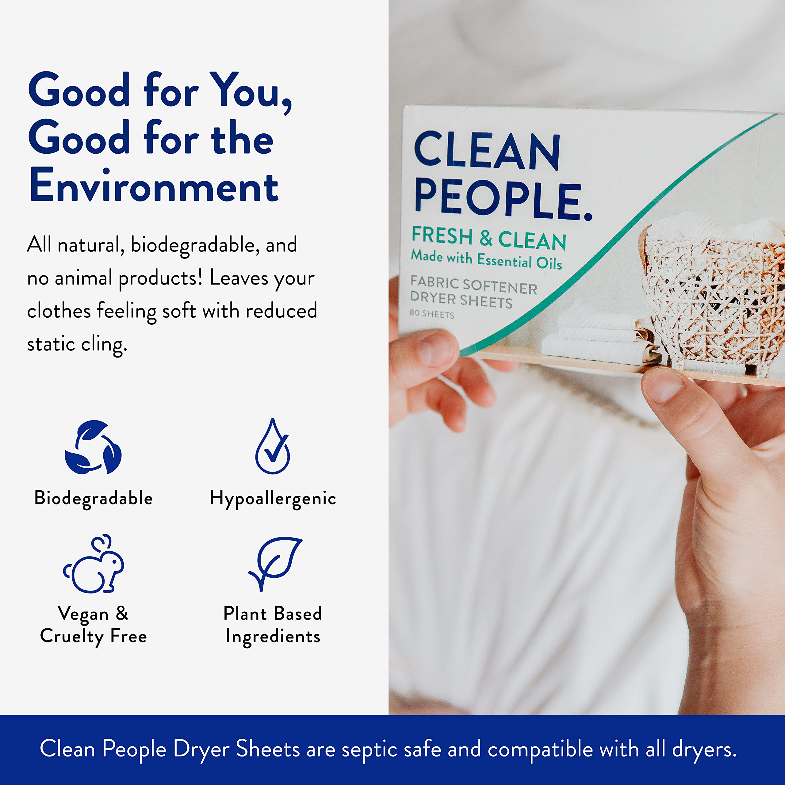 Fabric Softener Sheets by The Clean People - Vegan

