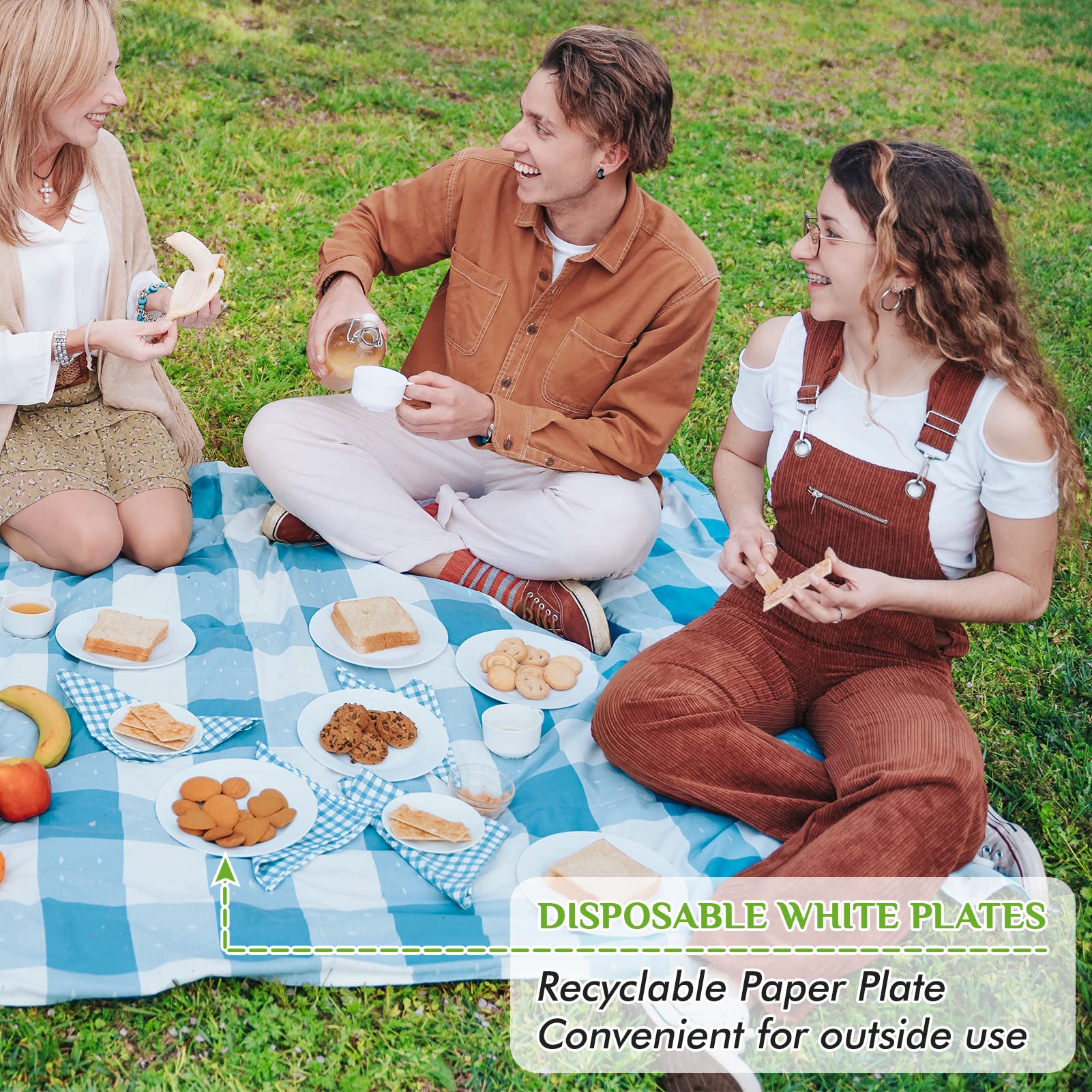FOCUSLINE Paper Plates White Uncoated Disposable

