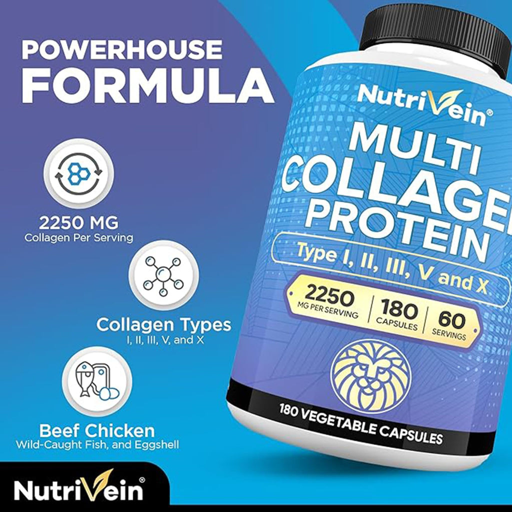 Nutrivein Multi Collagen Supplement for Joints, Hair & Skin

