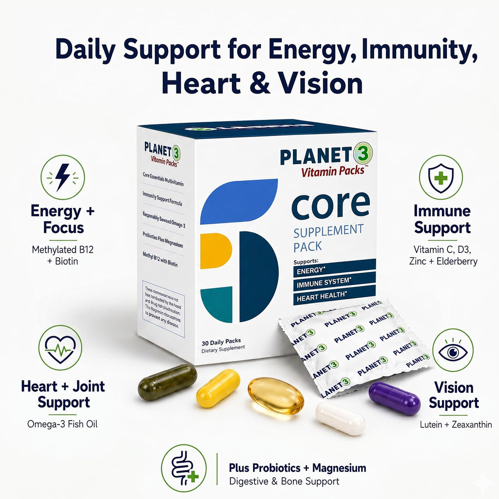 Planet 3 Daily Multivitamin for Immune, Heart & Eye Health

