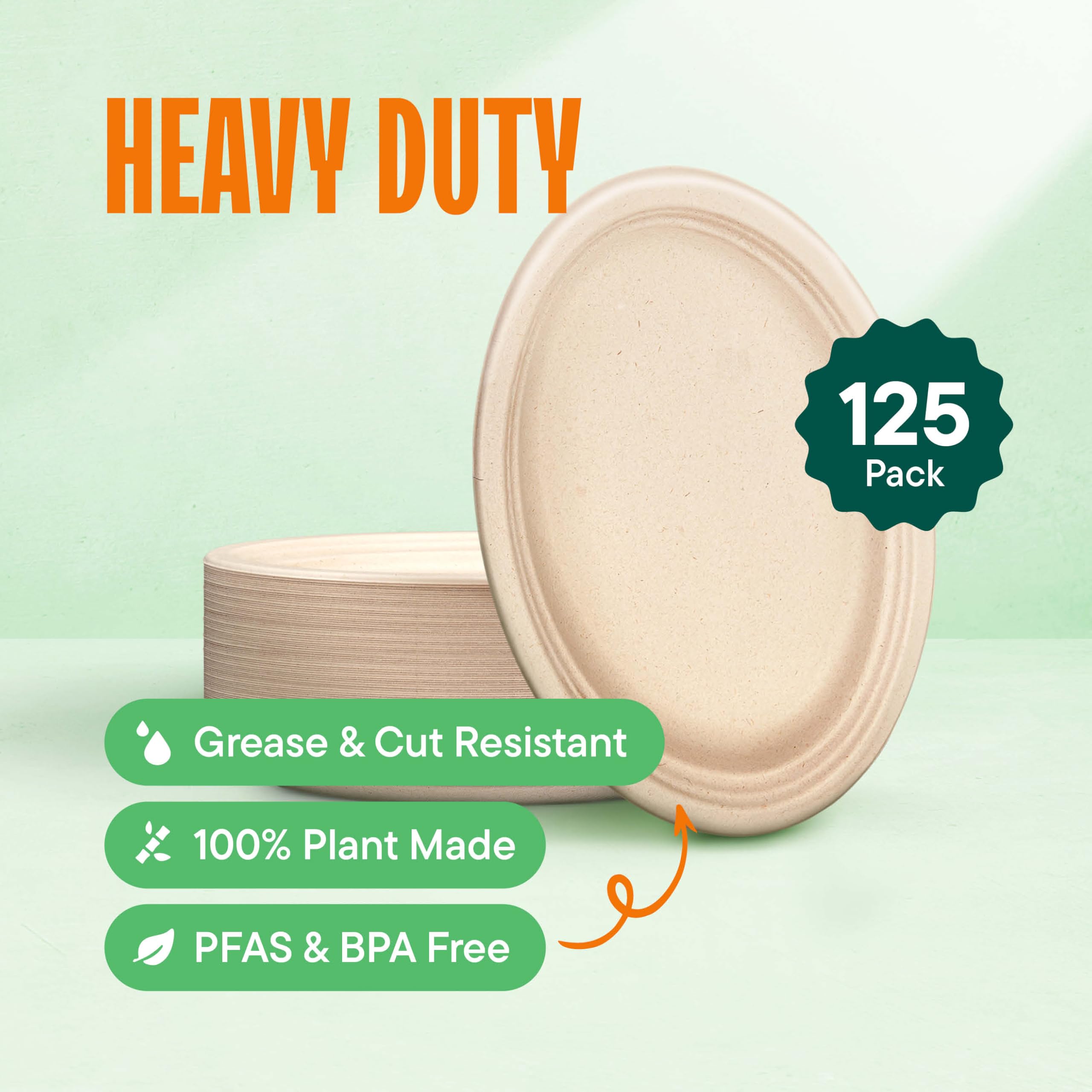 Bagasse Compostable Dinner Plates | Heavy-Duty Eco

