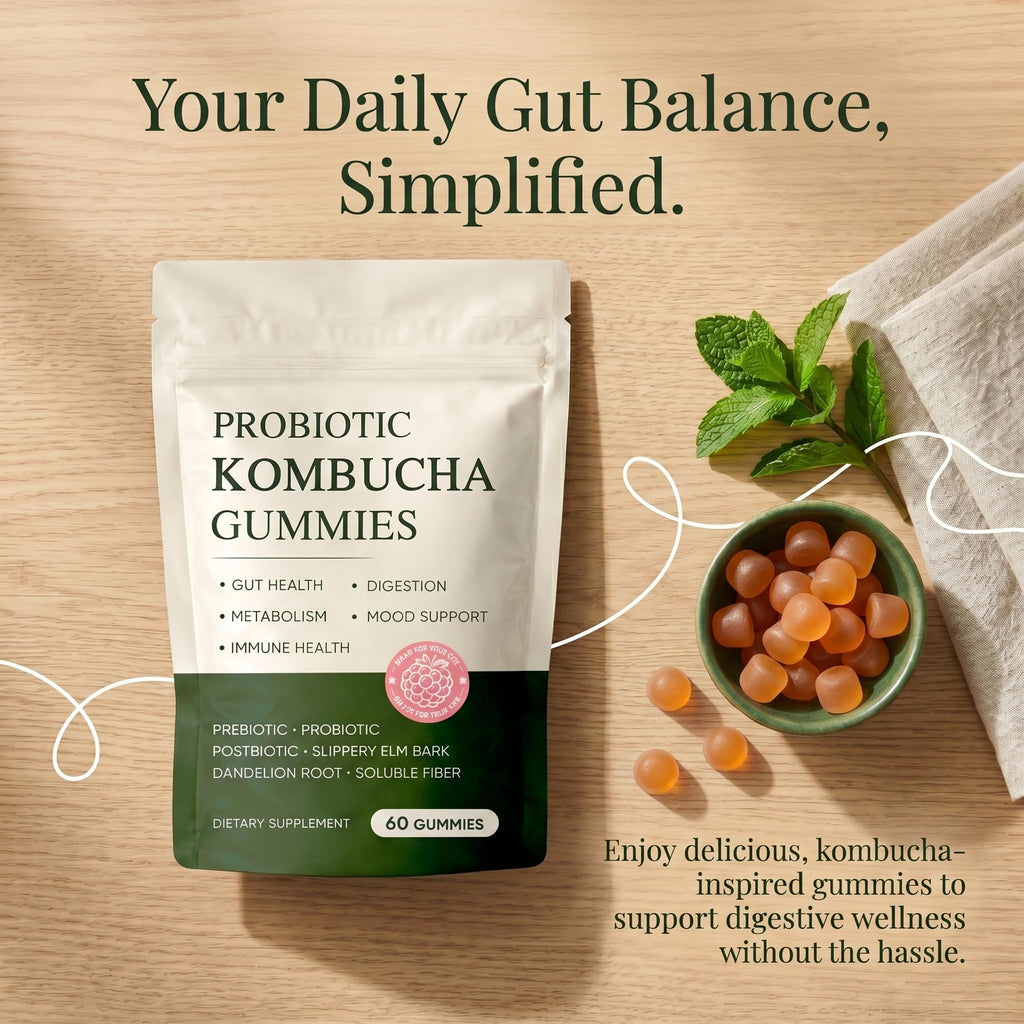 Probiotic Kombucha Gummies for Gut Health


