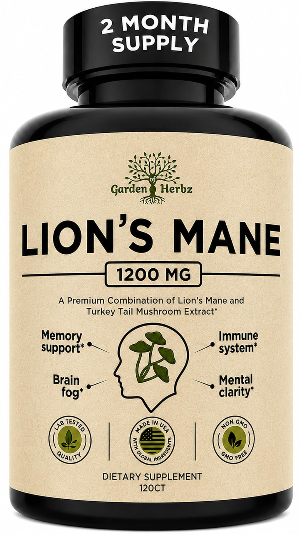 Garden of Herbz Lion's Mane & Turkey Tail Capsules