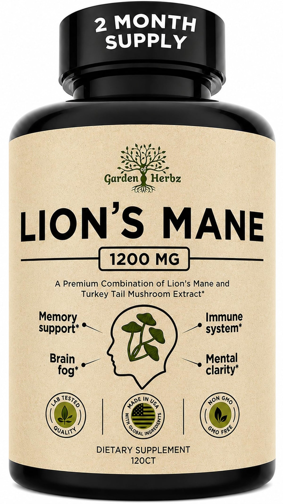 Garden of Herbz Lion's Mane & Turkey Tail Capsules