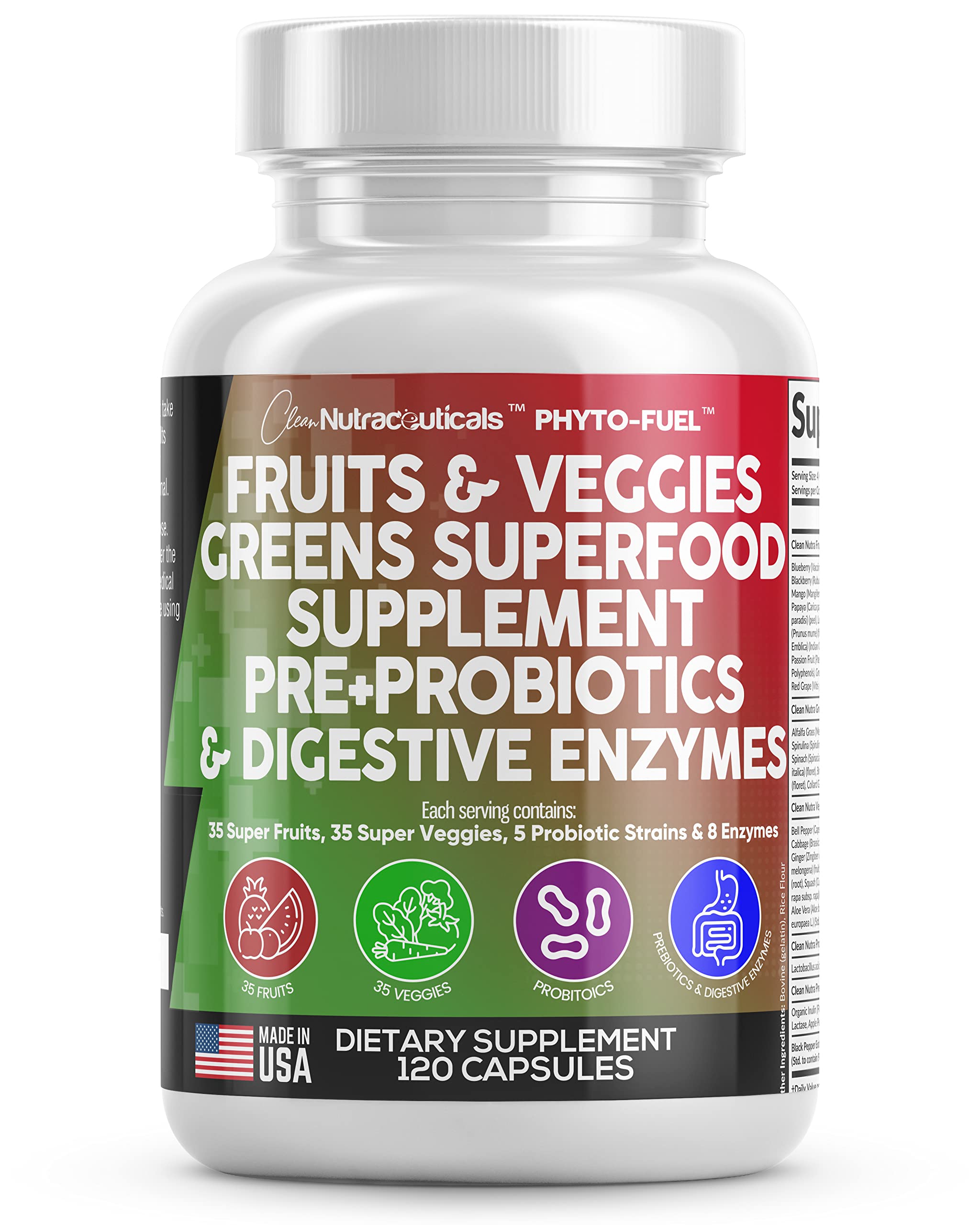 Clean Nutraceuticals Fruits & Veggies Superfood Probiotics

