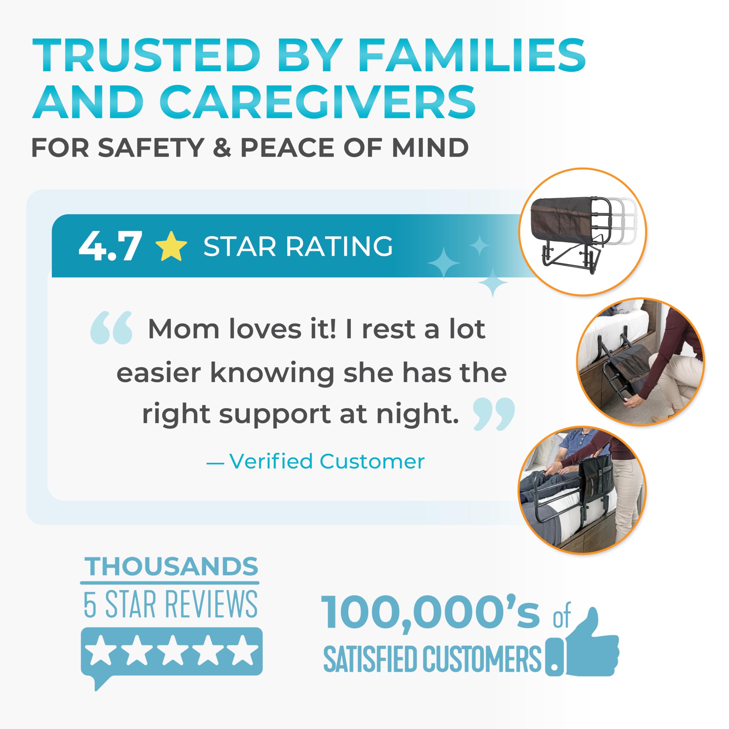 Stander EZ Adjust Bed Rail for Elderly Safety

