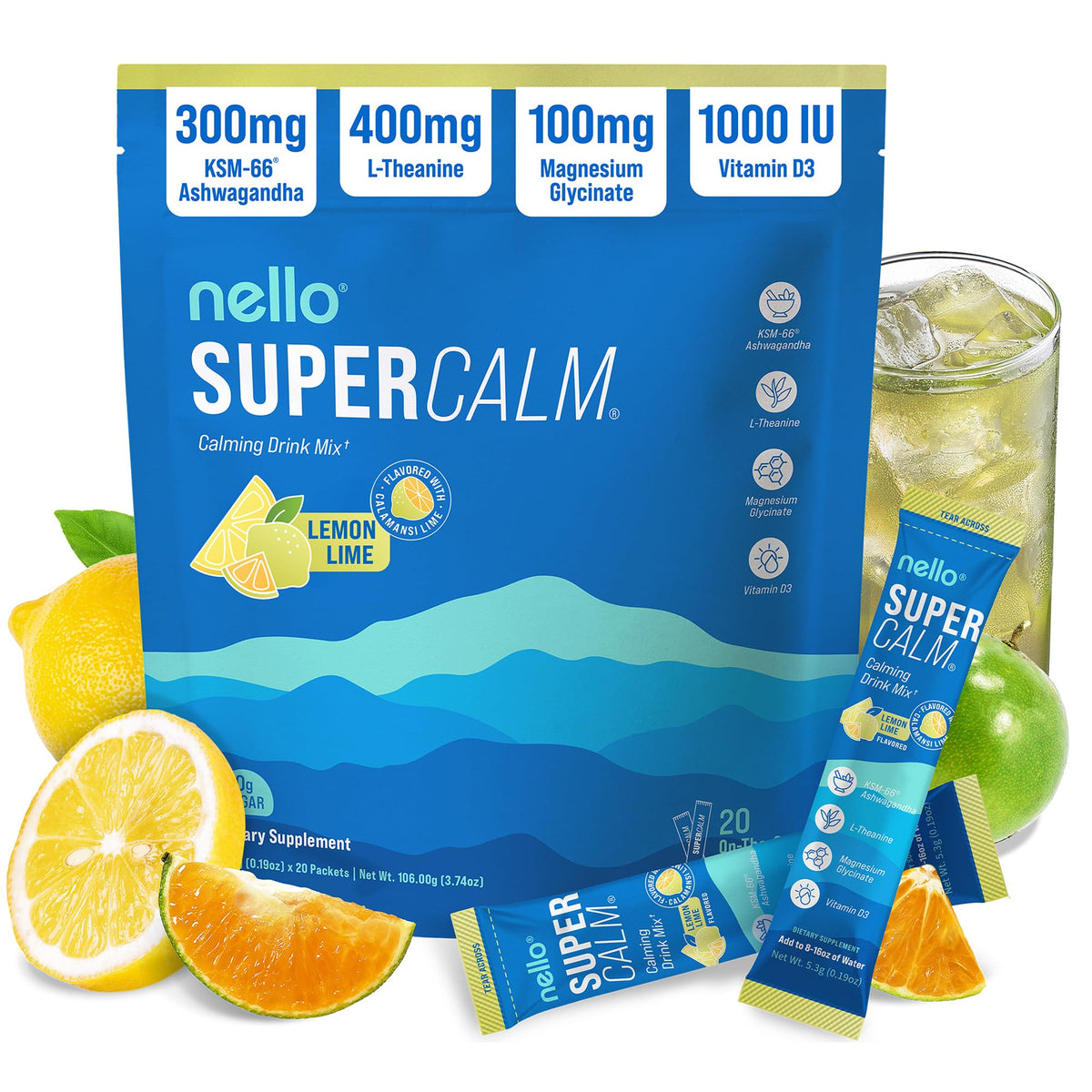 Nello SuperCalm Powdered Drink Mix Adaptogenic Sleep Support