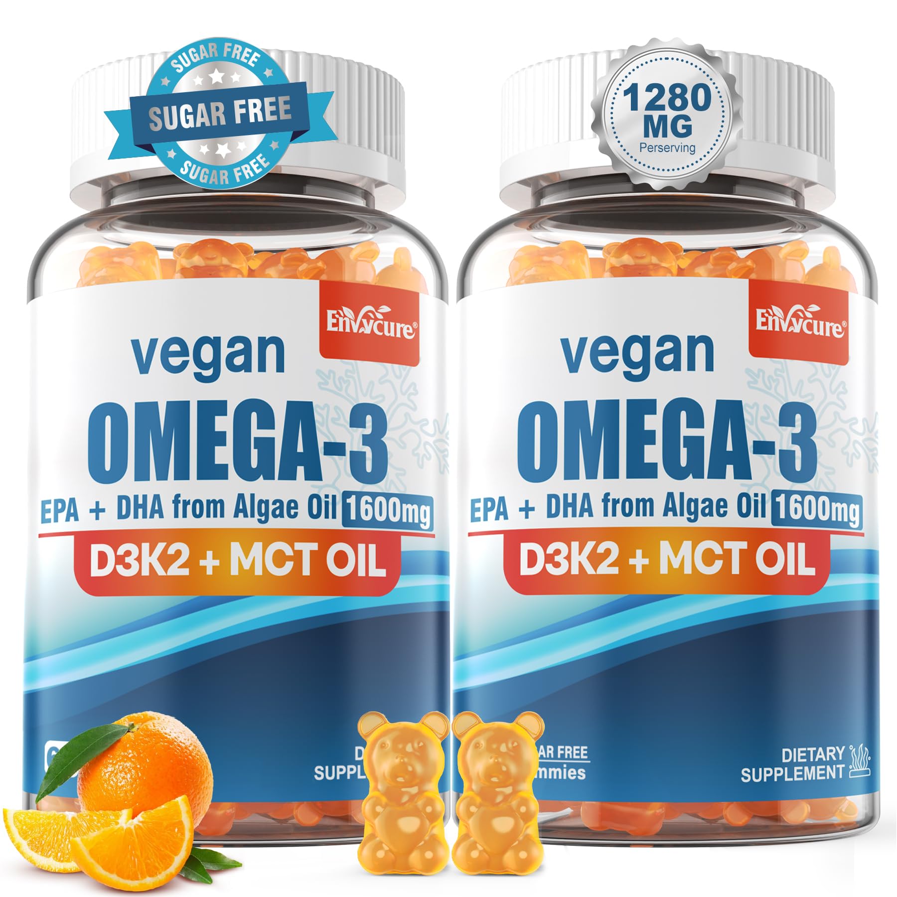 Vegan Omega-3 Gummies with Algae EPA DHA & Vitamin D3 K2

