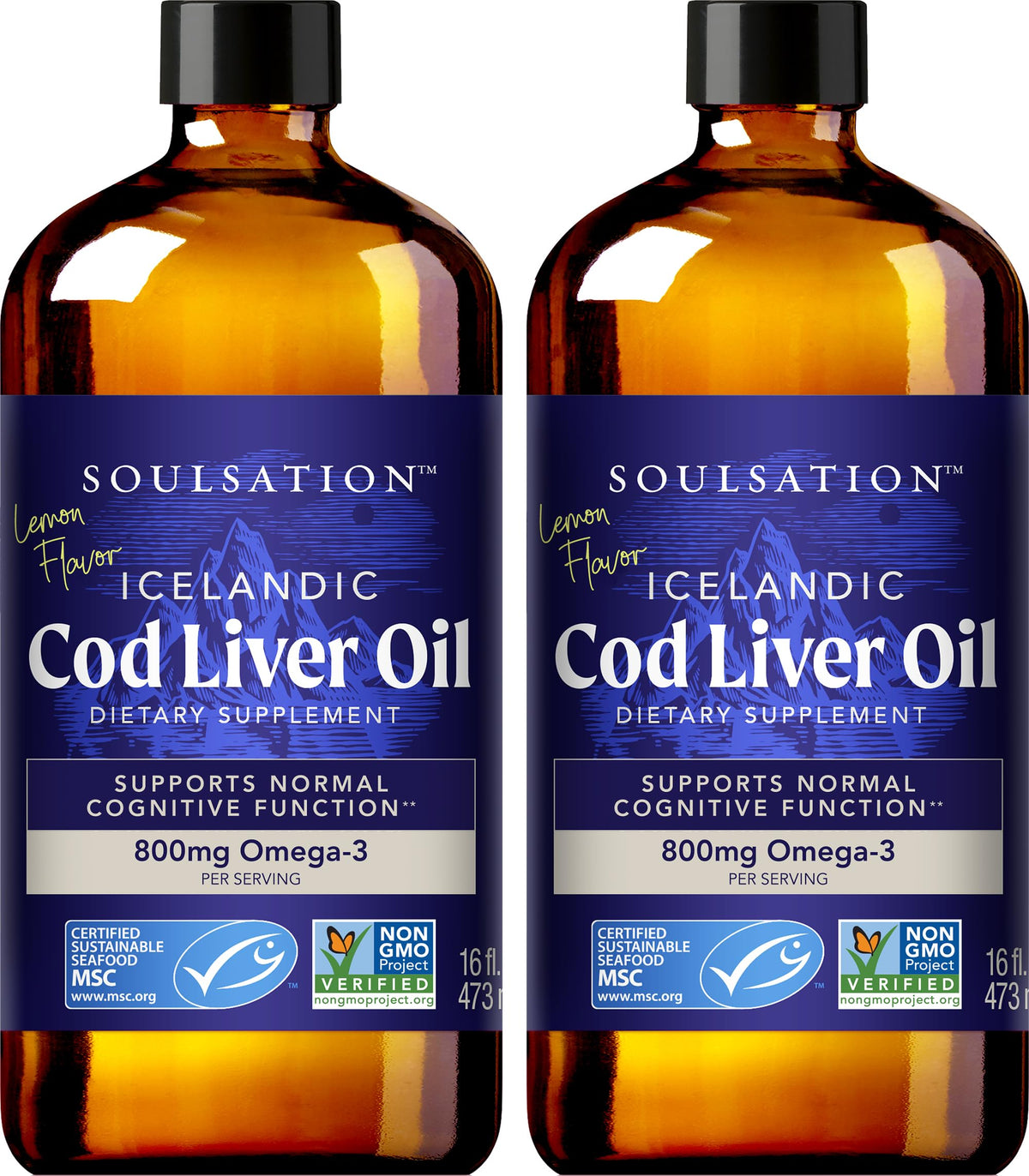 SOULSATION Icelandic Cod Liver Oil Lemon - Omega-3 EPA & DHA