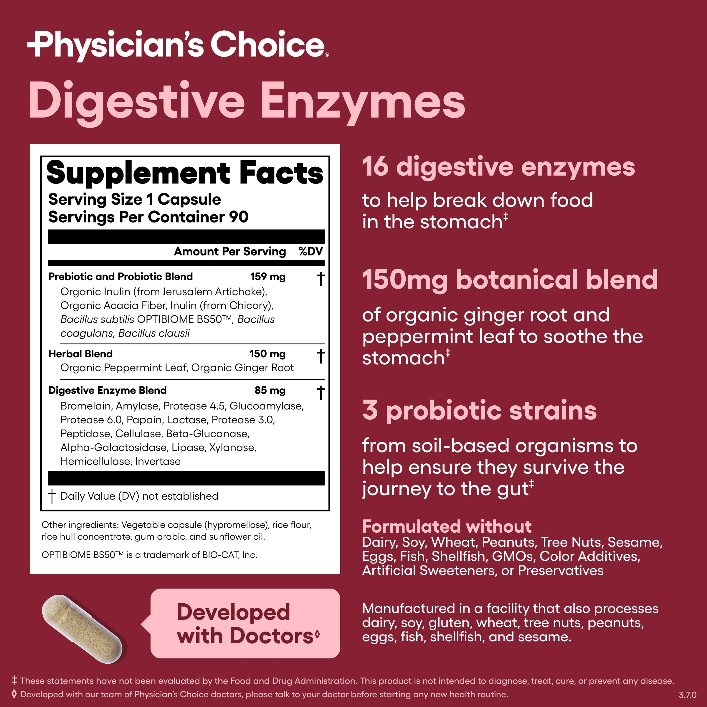 Physician's Choice Digestive Enzymes with Probiotics


