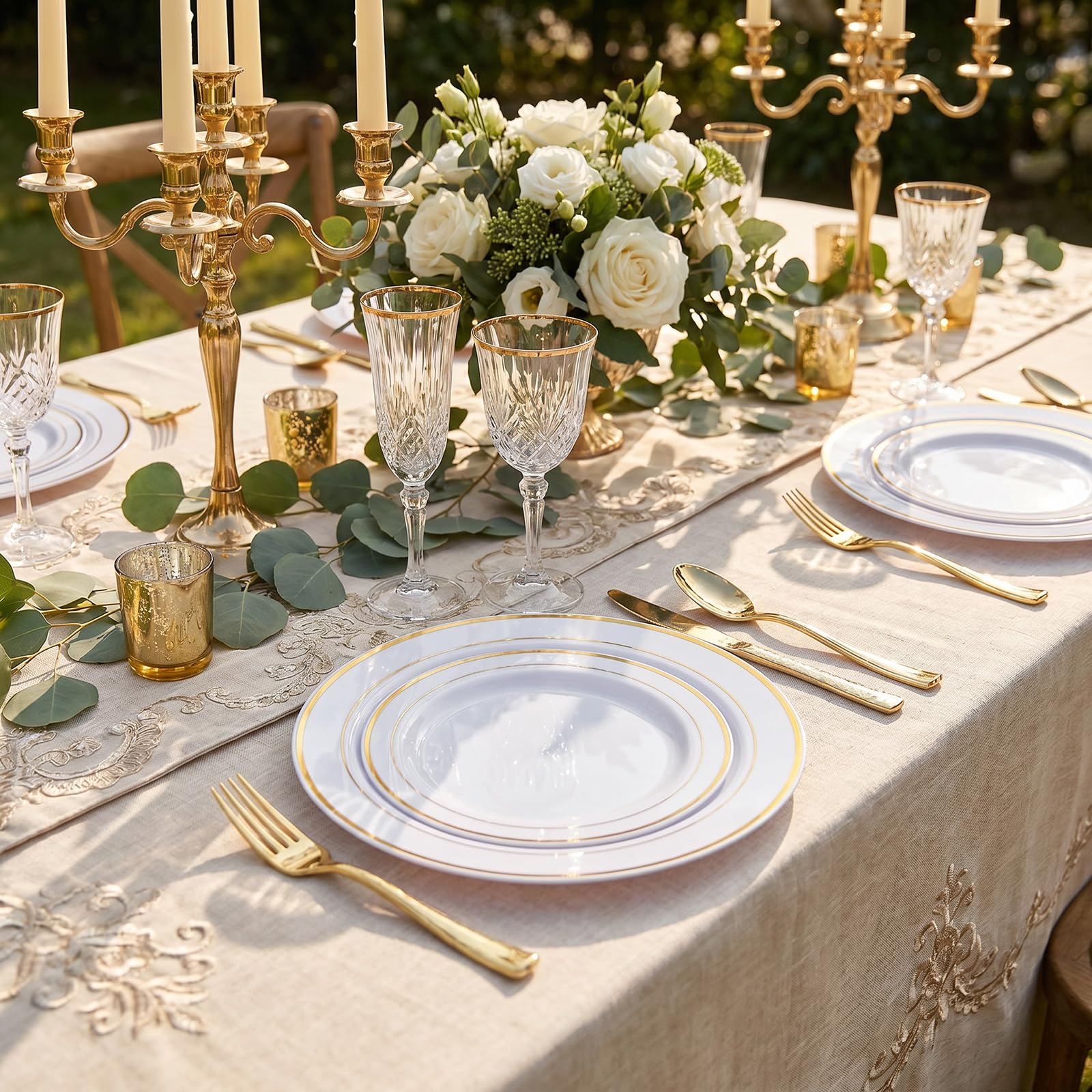 Disposable Plastic Plates with Rim for Parties

