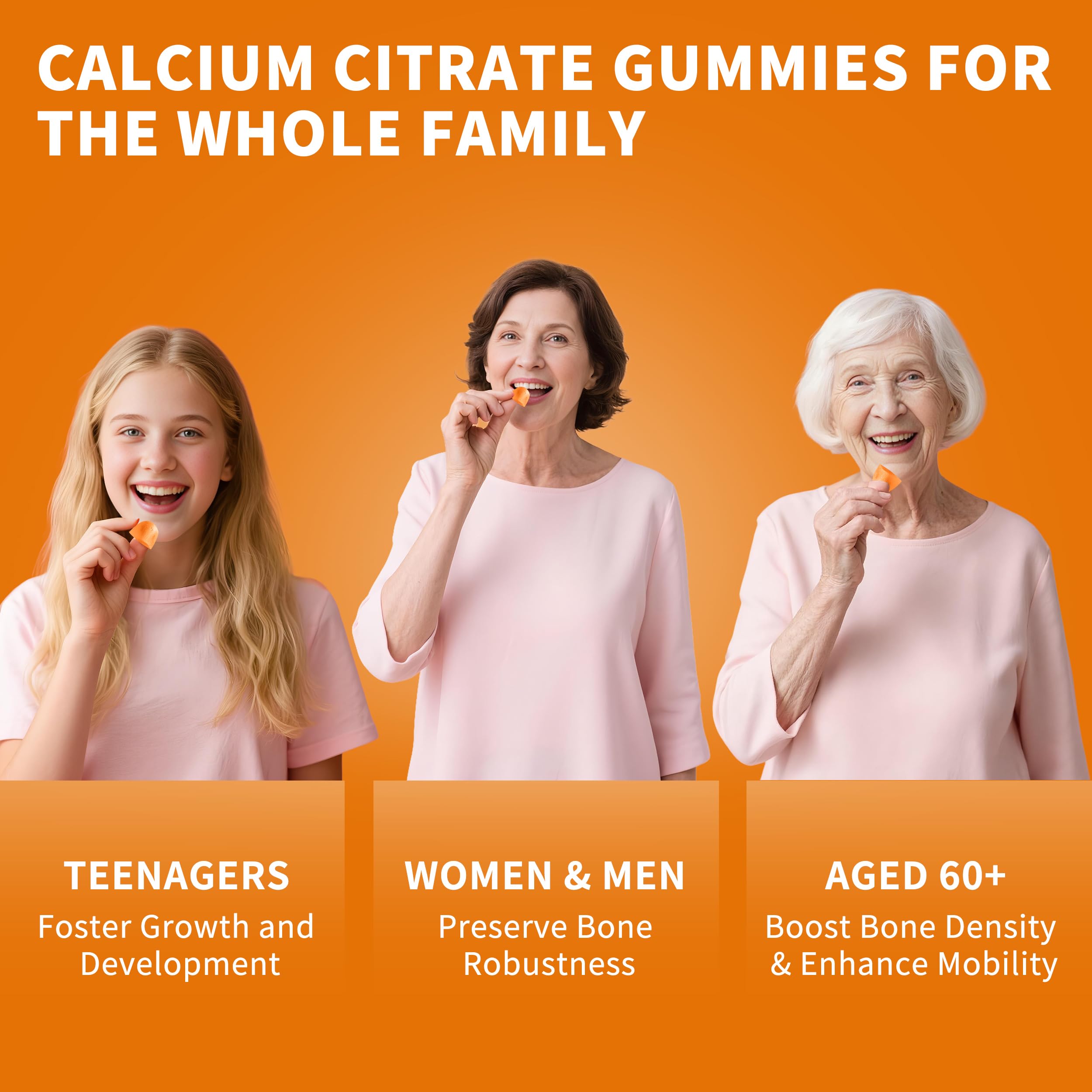 Calcium Citrate Gummies with Vitamin D3 for Bone Support

