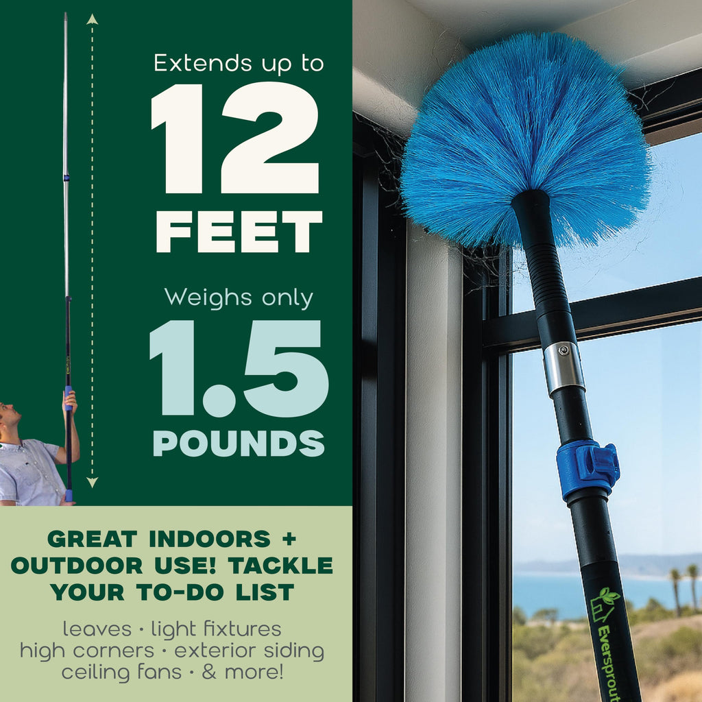 EverSprout Telescoping Cobweb Duster with Extension Pole

