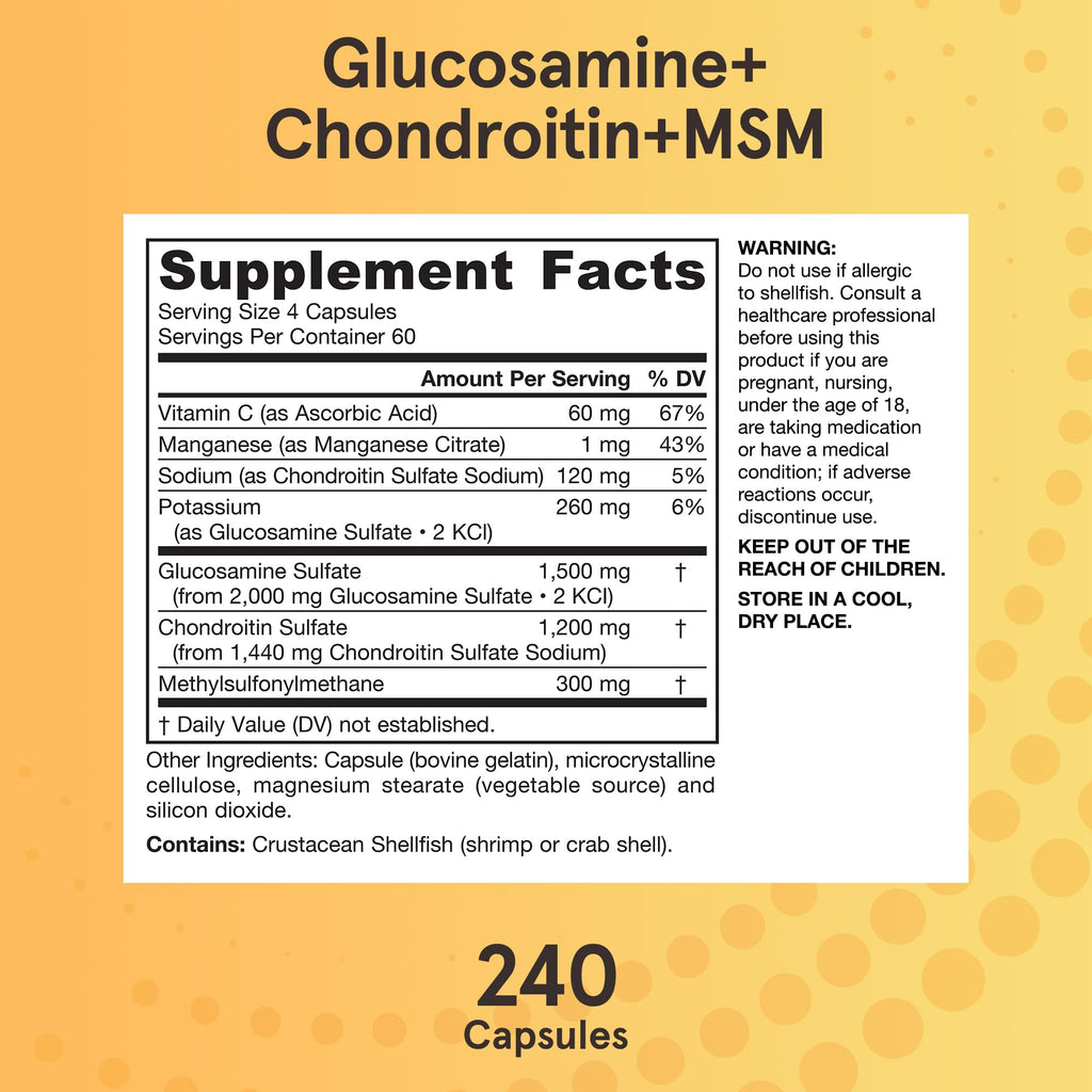 Jarrow Formulas Glucosamine Chondroitin MSM Capsules for Joints

