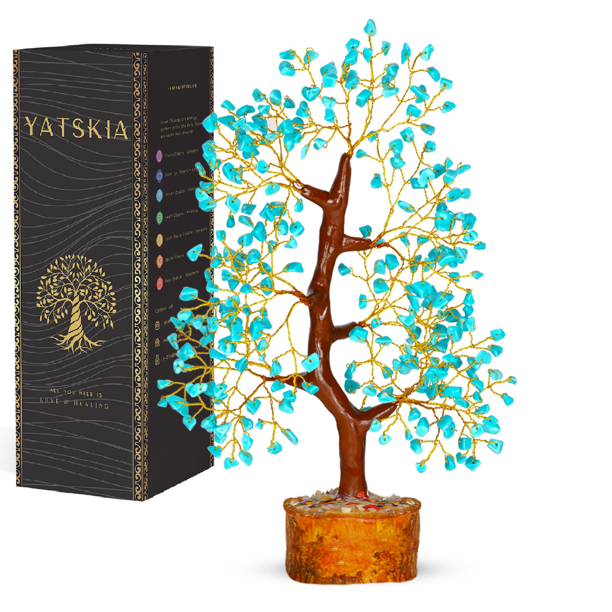 YATSKIA Crystal Tree Sculpture with Natural Crystals