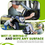 The White Green Cloth Reusable Cleaning Cloth for Glass

