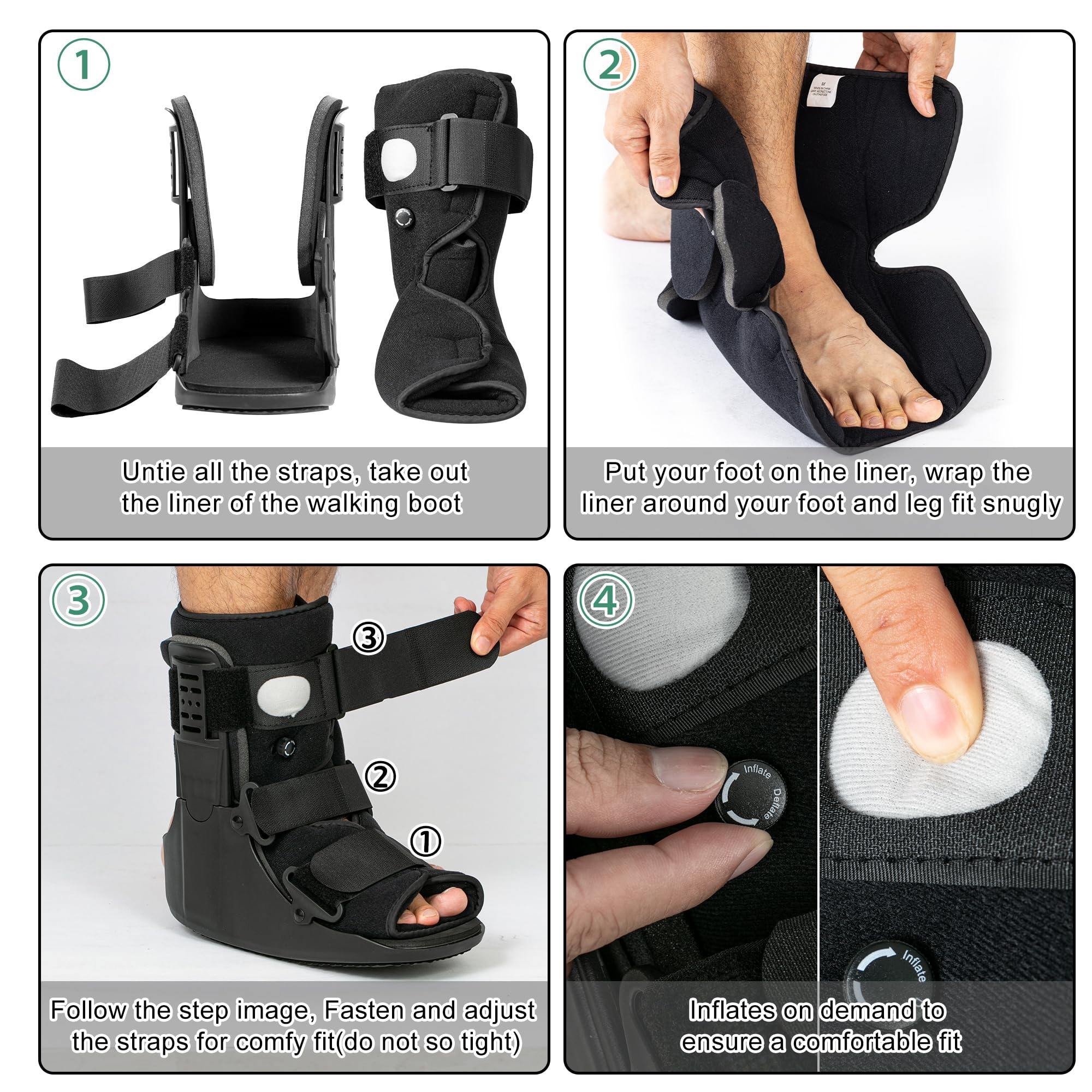 Jewlri Air Walking Boot Ambidextrous Ankle Support

