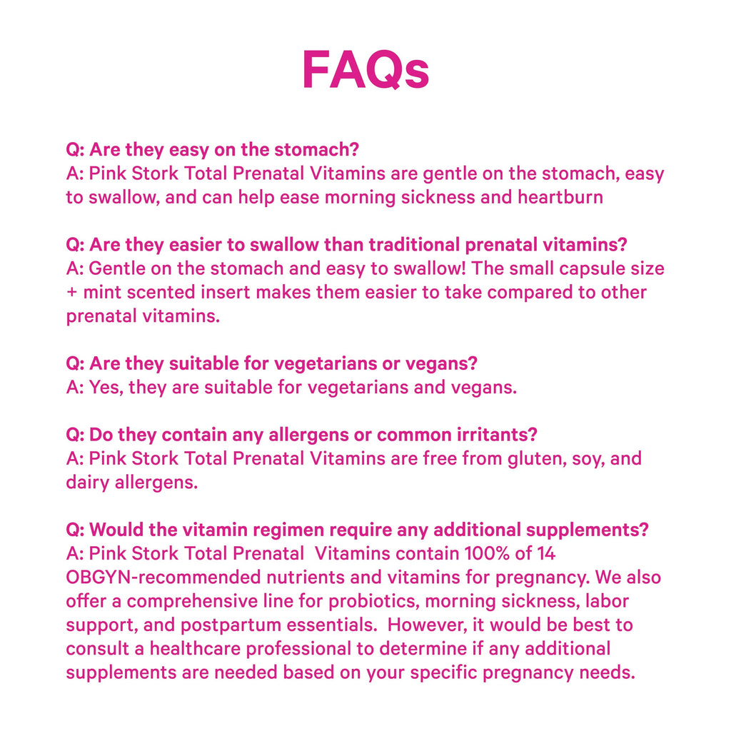 Pink Stork Total Prenatal Vitamins with Vegan DHA | Clean Label

