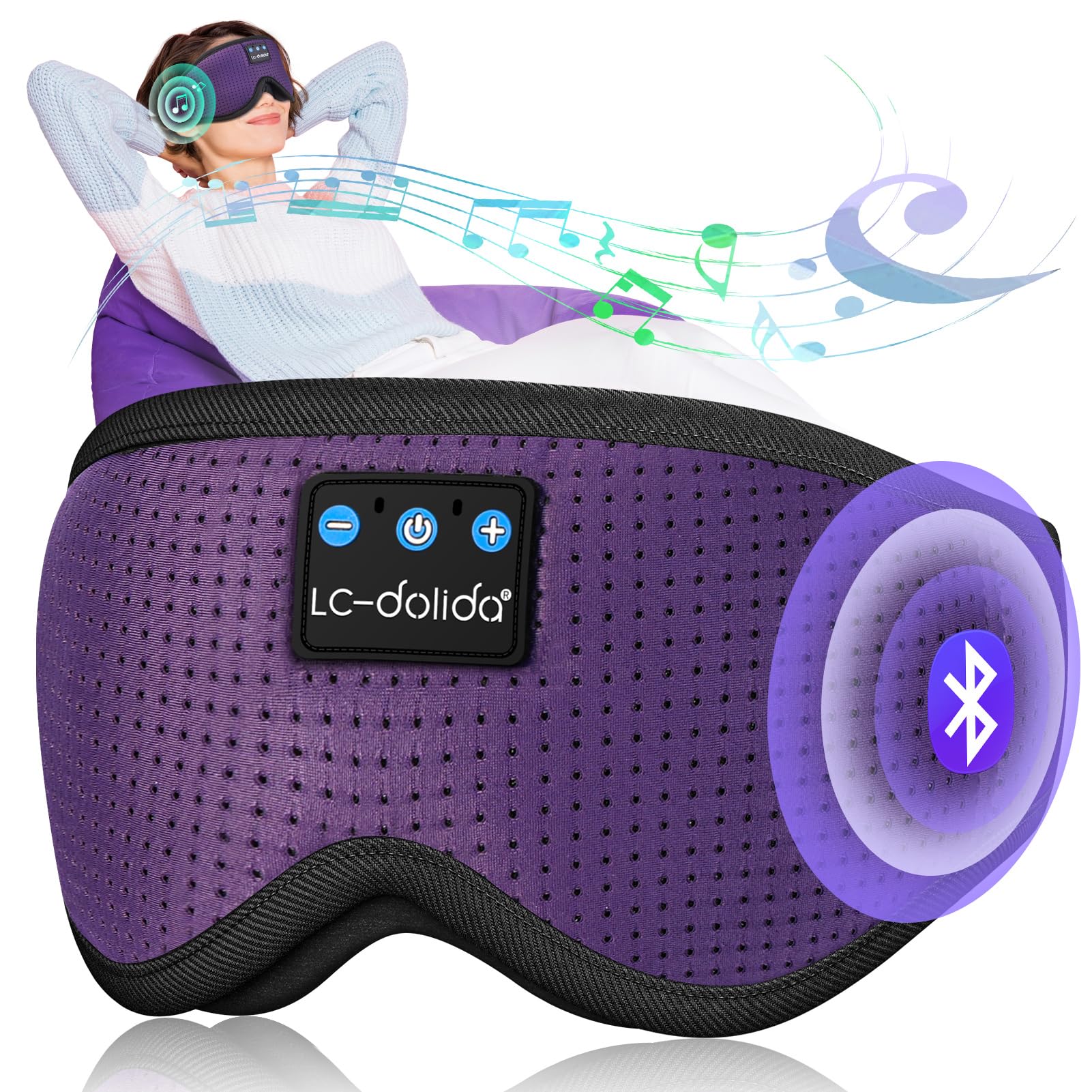 LC-dolida Sleep Headphones Eye Mask with Bluetooth Audio