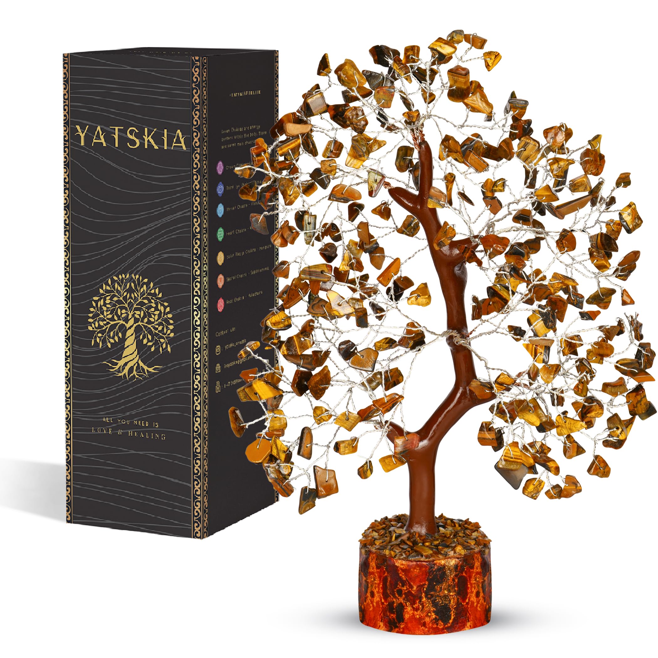 YATSKIA Crystal Tree Sculpture with Natural Crystals