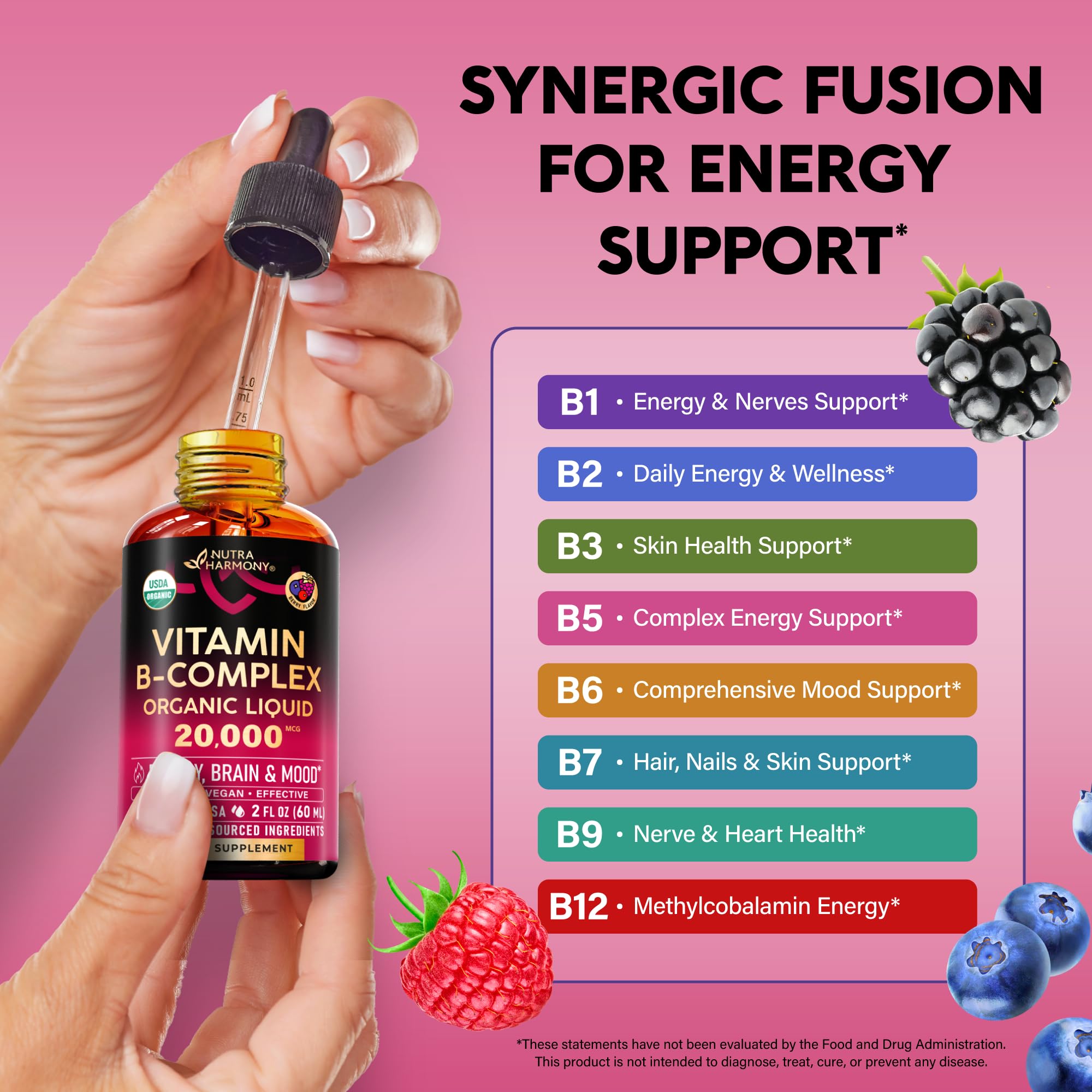 Vitamin B-Complex Liquid Drops | USDA Organic

