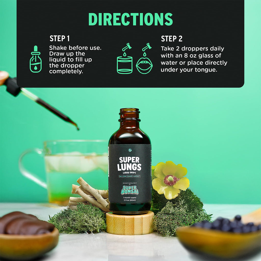 SuperBonsai Super Lungs Mullein Drops – Herbal Lung Tincture


