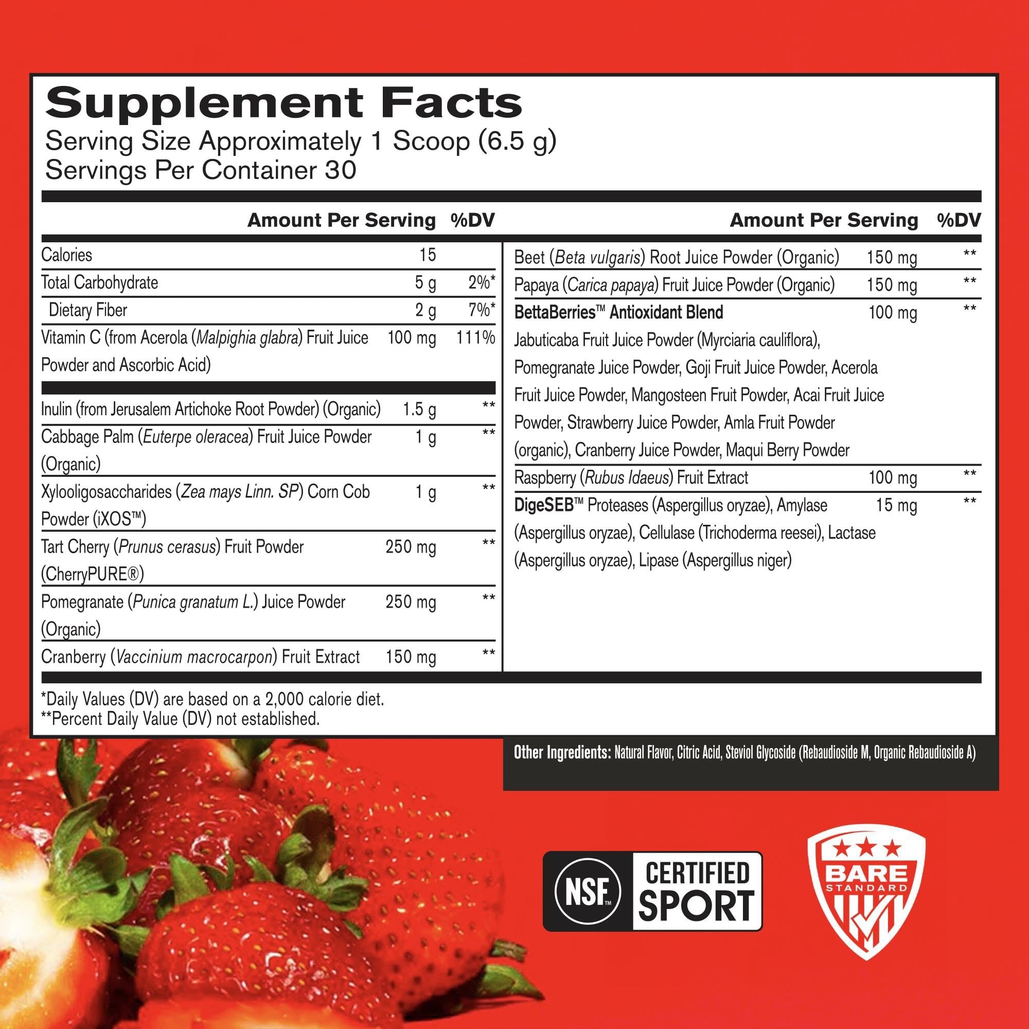 BARE PERFORMANCE NUTRITION Strong Reds Superfood Powder

