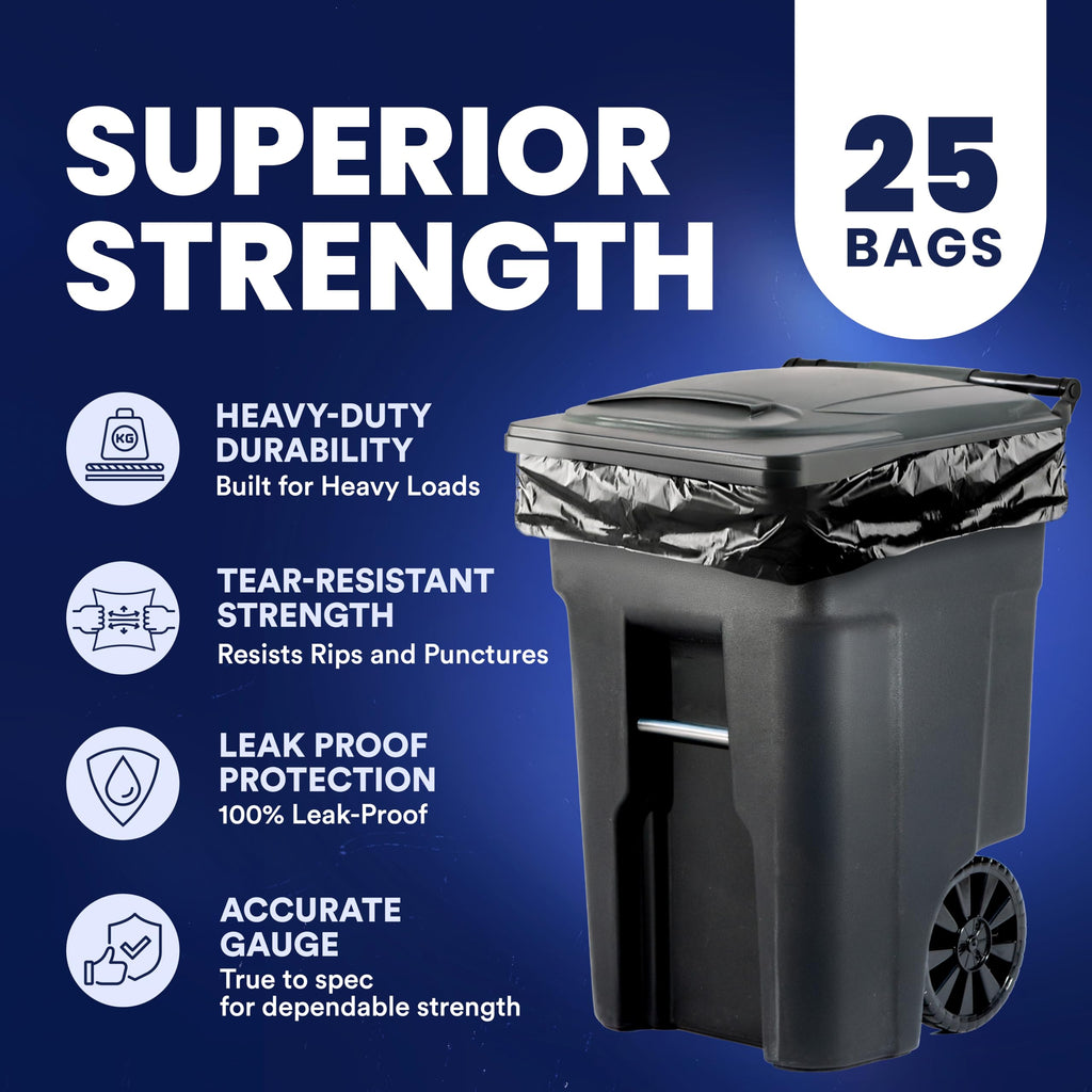 Plasticplace Trash Bags 95-96 Gallon Heavy-Duty 1.5 Mil

