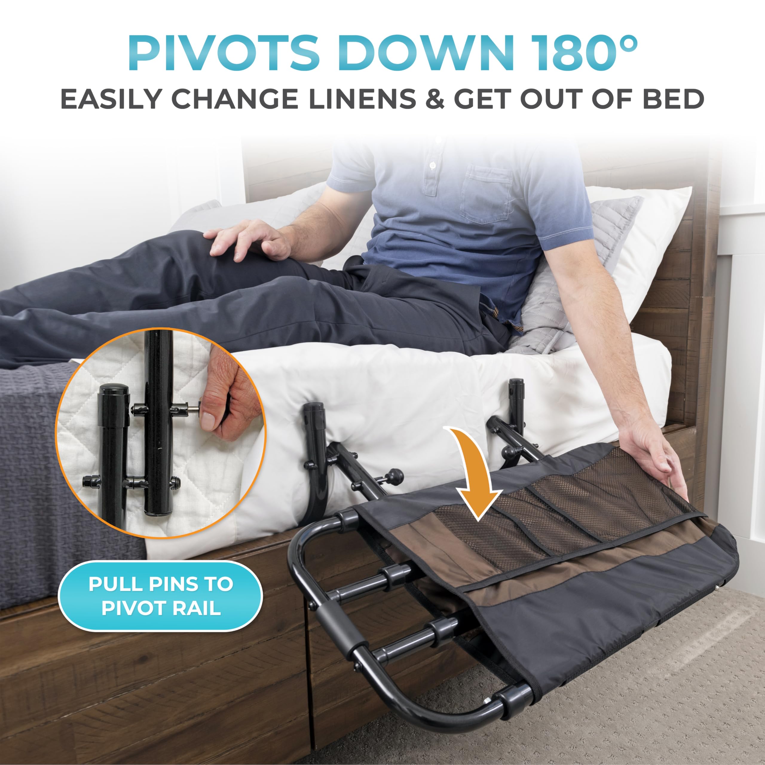 Stander EZ Adjust Bed Rail for Elderly Safety

