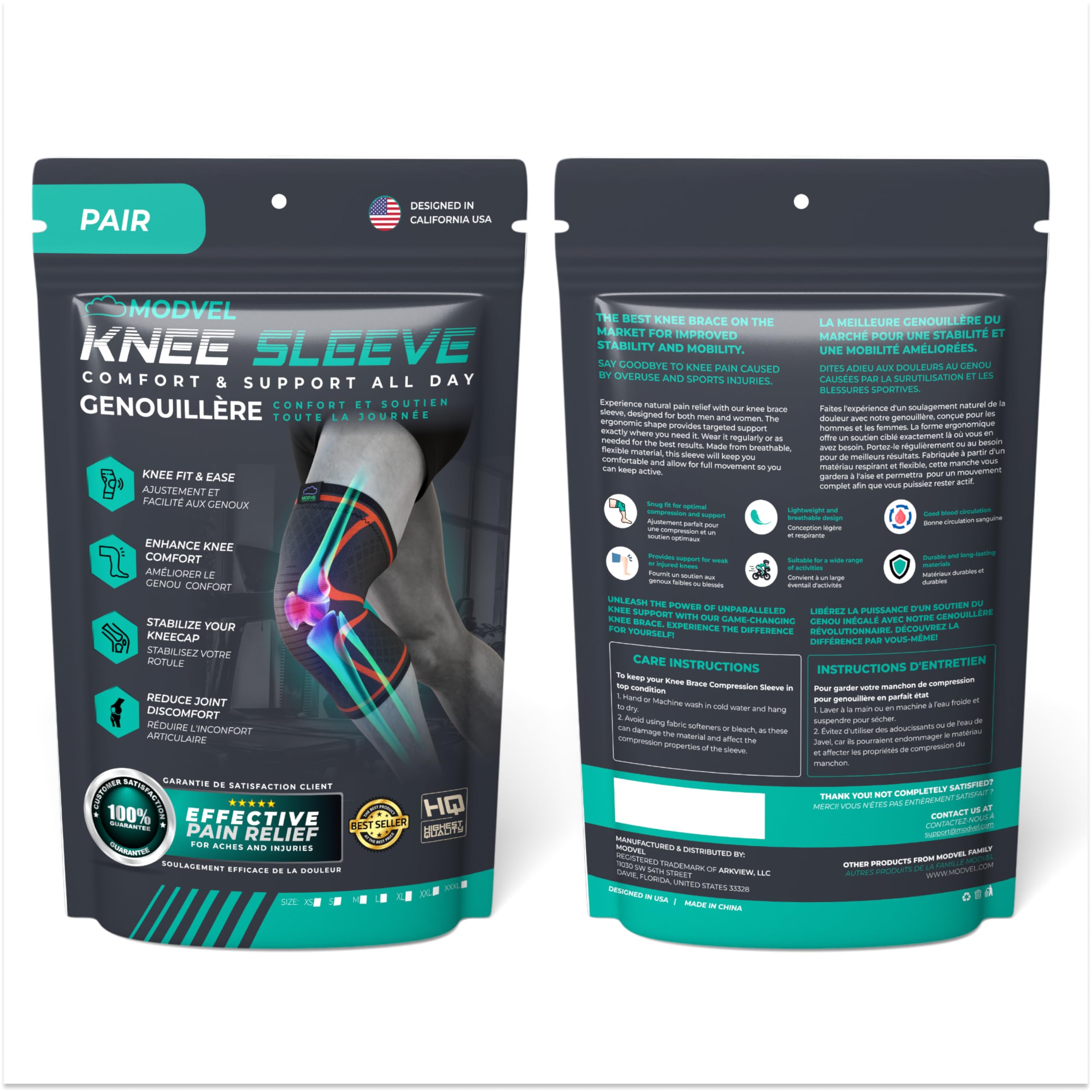 Modvel Compression Knee Brace for Men & Women Knee Support

