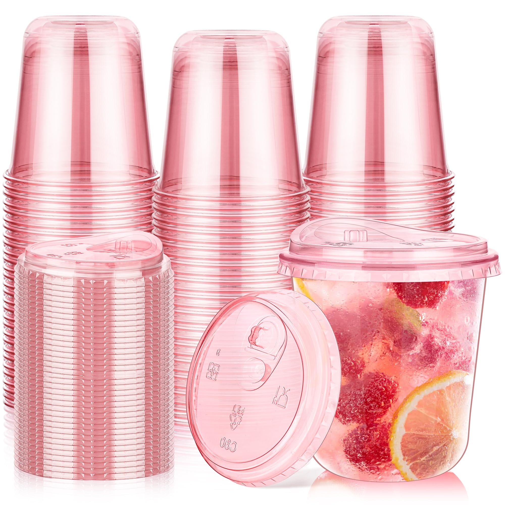 KesaPlan Disposable PET Cups with Sip Lids