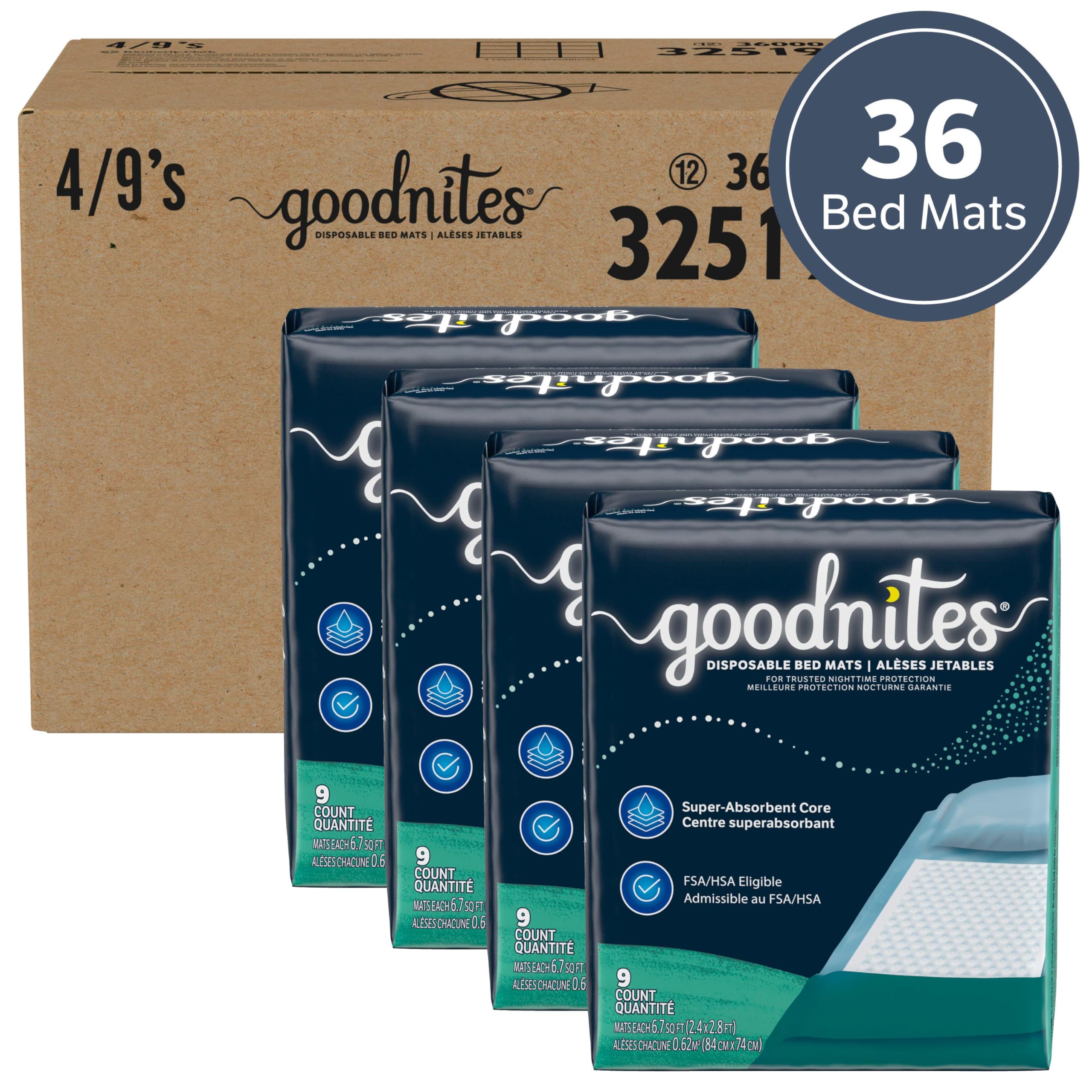 Goodnites Disposable Bed Mats for Bedwetting

