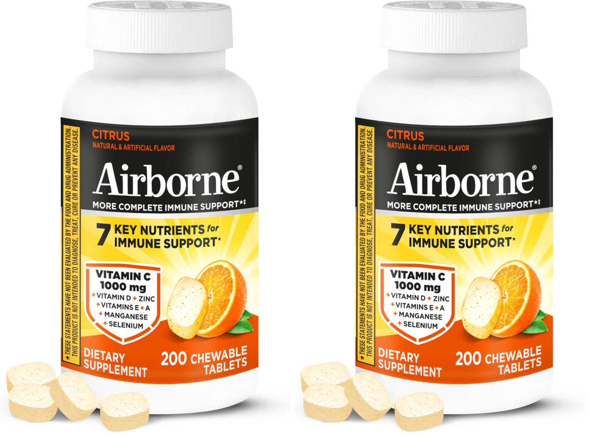 Airborne Immune Support Chewable Tablets Vitamin C 1000 mg