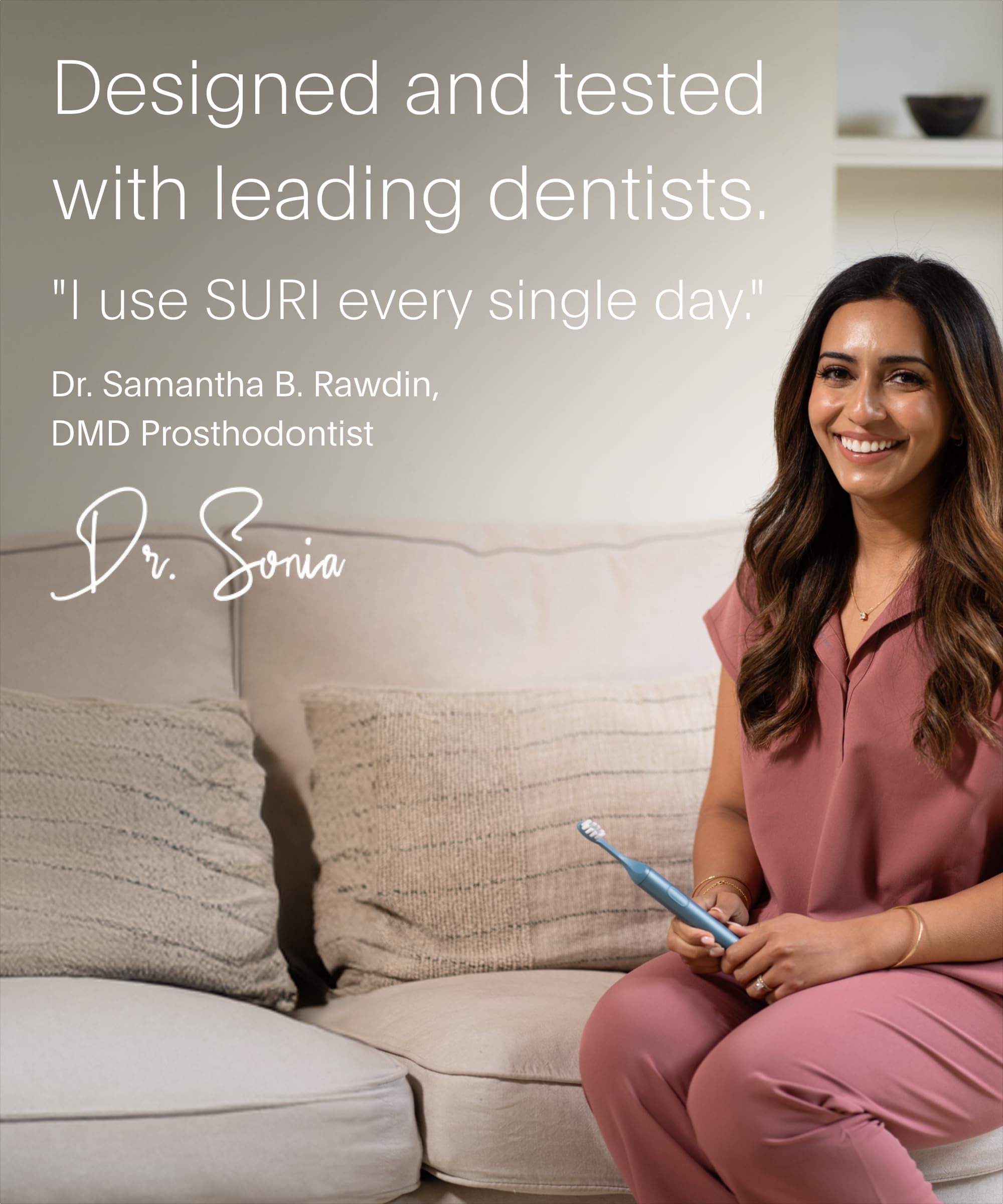 SURI Sonic Electric Toothbrush with Pressure Sensor

