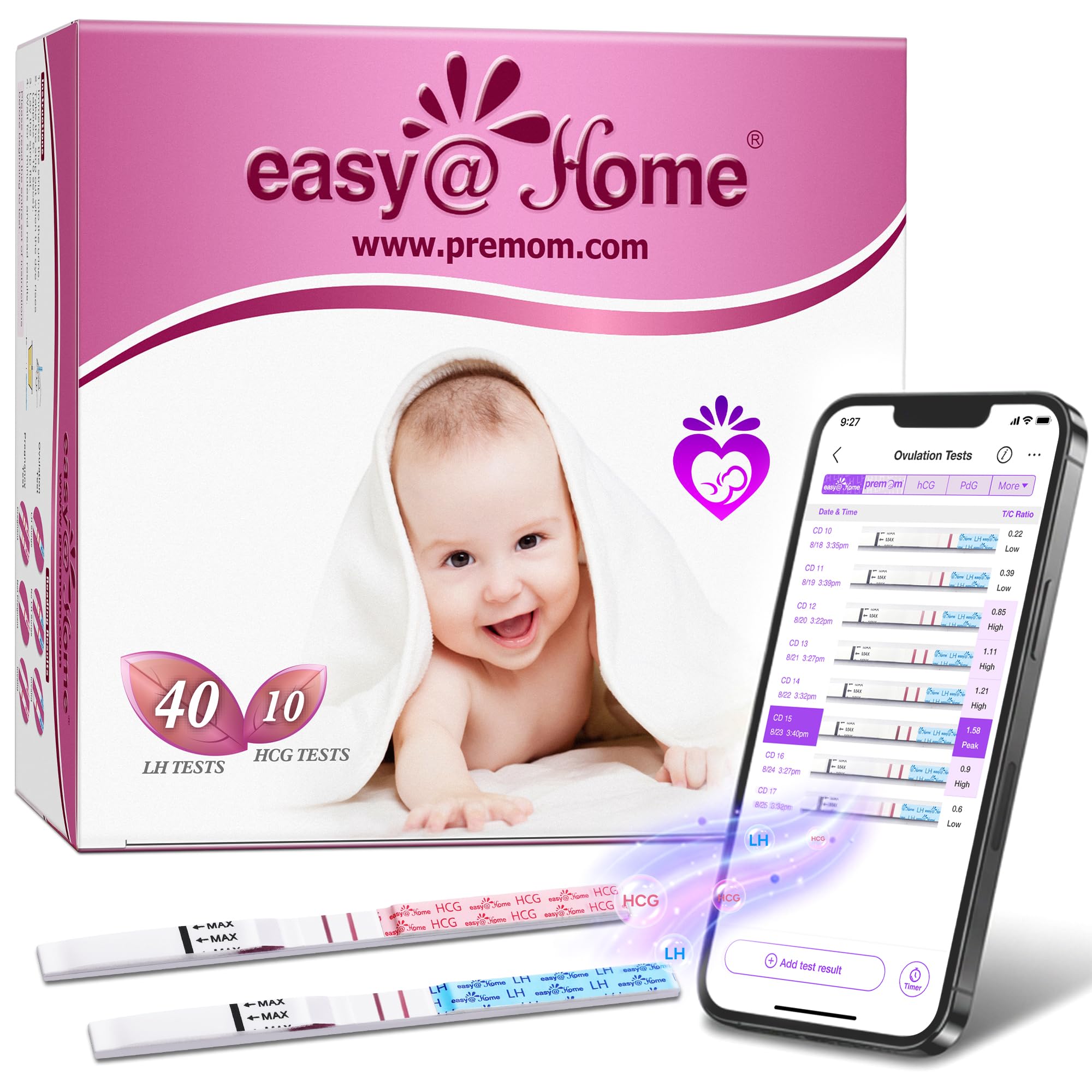 Easy@Home Ovulation & Pregnancy Test Strips Kit