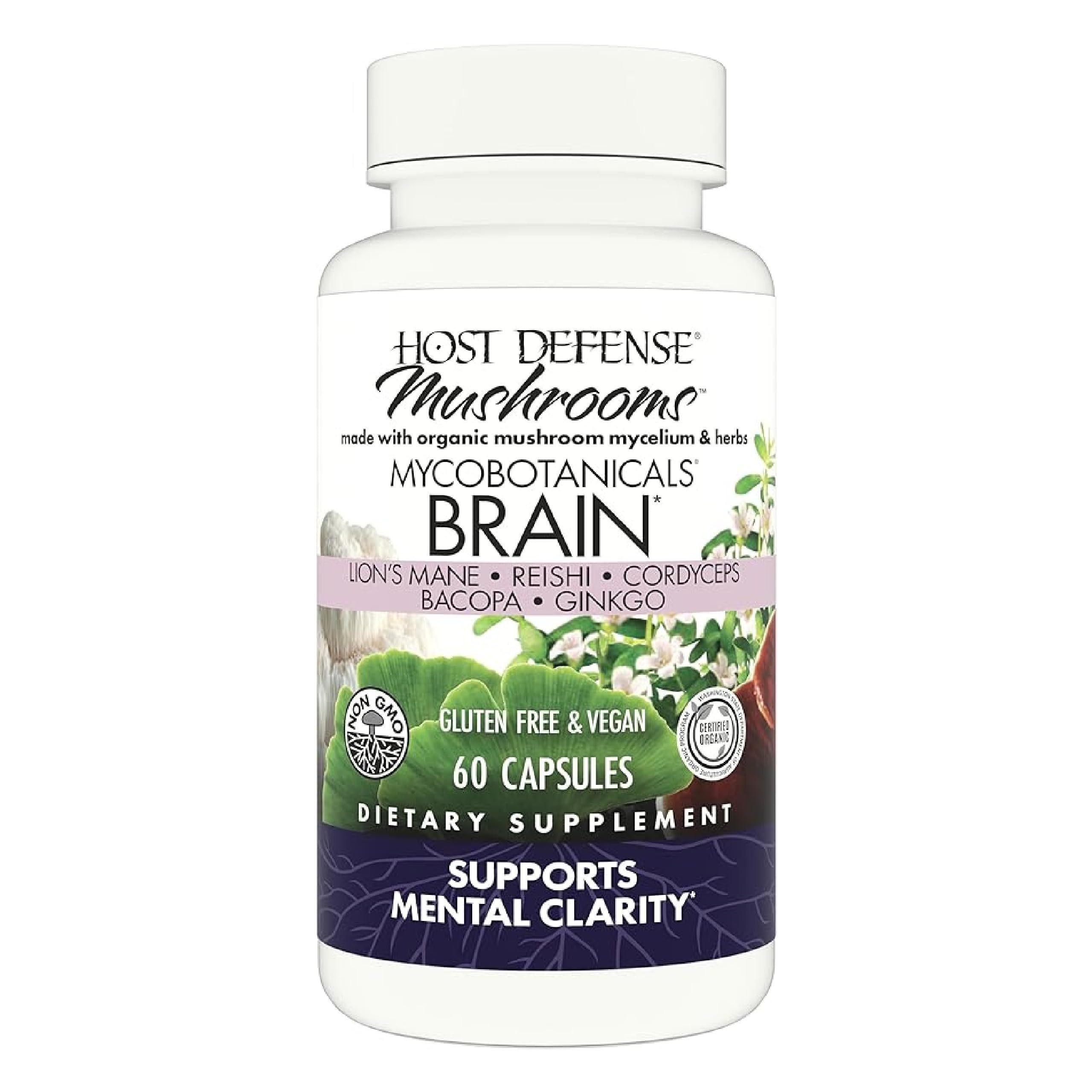 Brain Capsules by Host Defense – Lion's Mane, Reishi & Cordyceps

