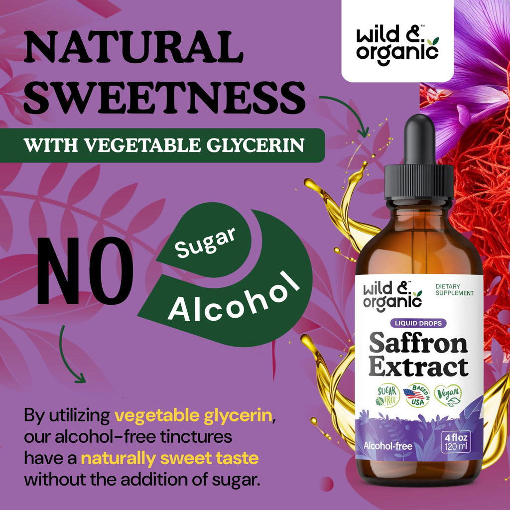Wild & Organic Saffron Liquid Drops for Mood & Focus

