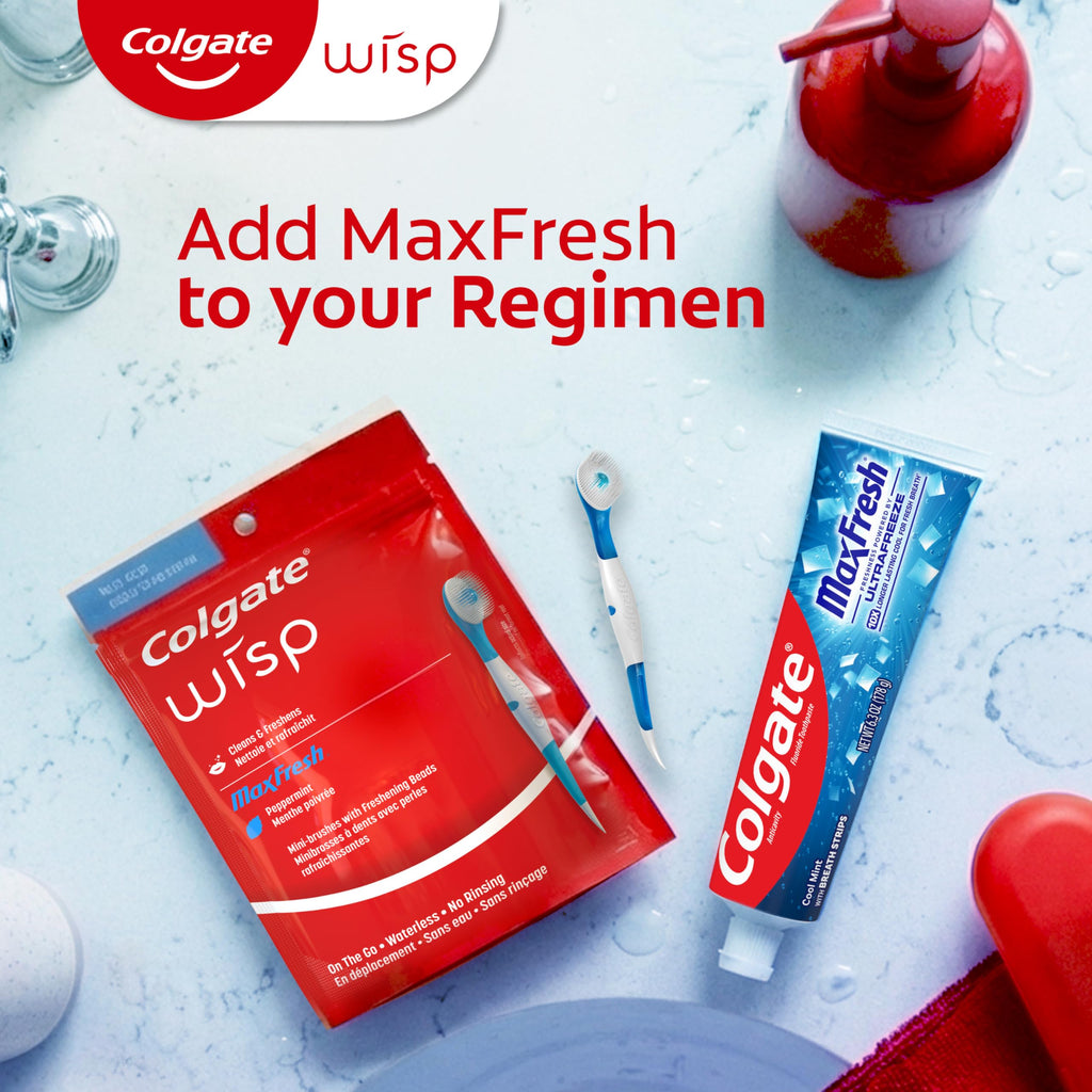 Colgate Max Fresh Wisp Disposable Mini Travel Toothbrush

