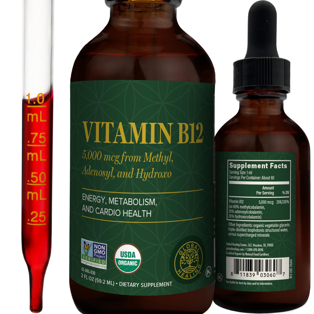 Global Healing Vitamin B12 Sublingual Liquid - Organic

