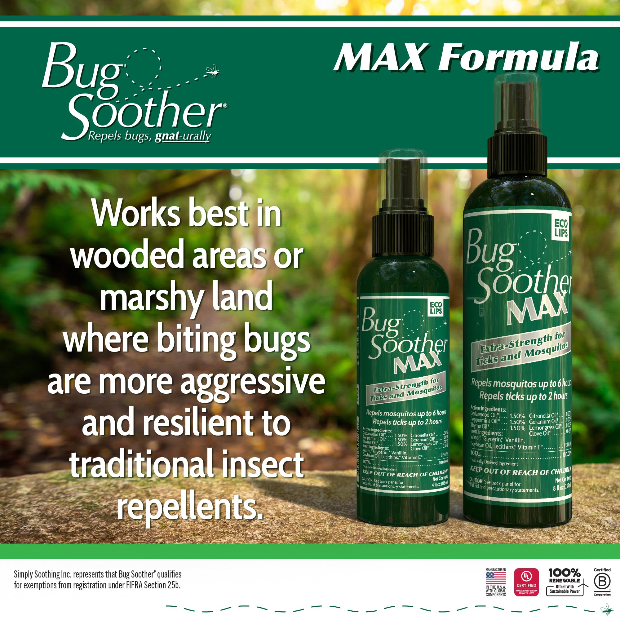 Bug Soother MAX Natural Tick & Mosquito Repellent Spray

